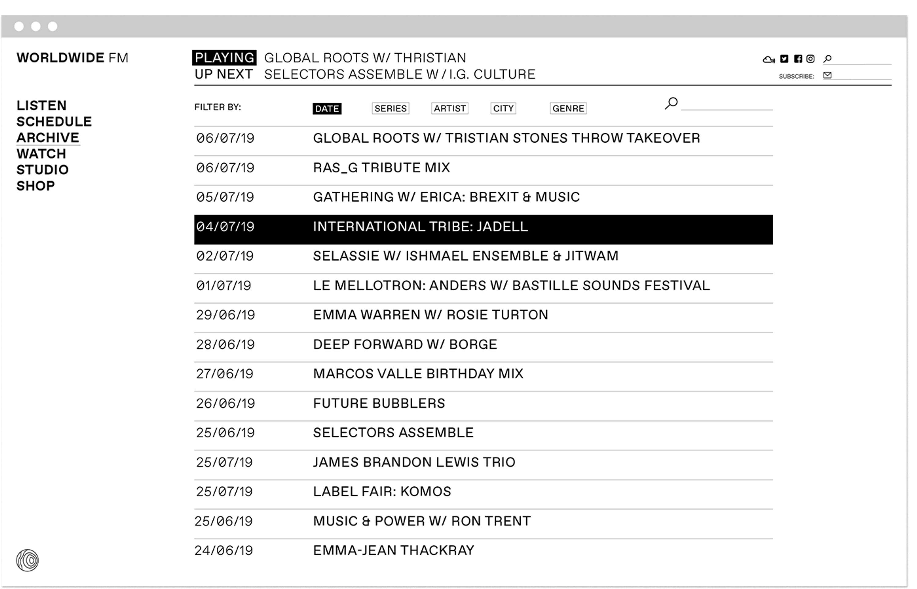 WWFM Website by Brian O’Tuama