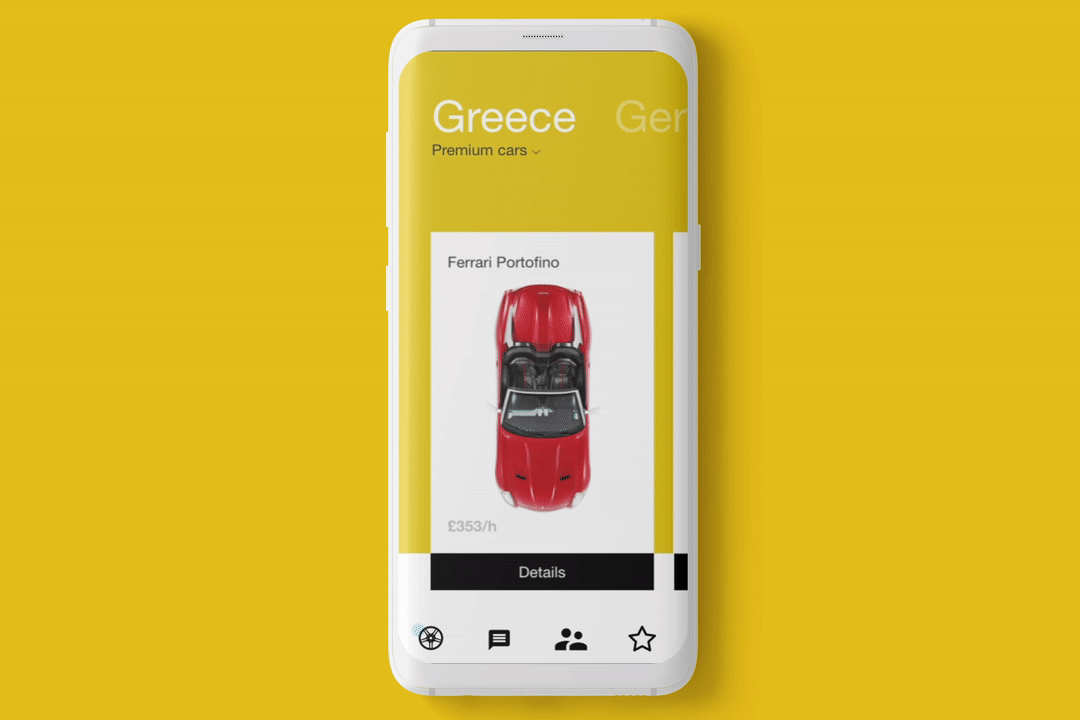Car Rental UI App animation by Enea Papa