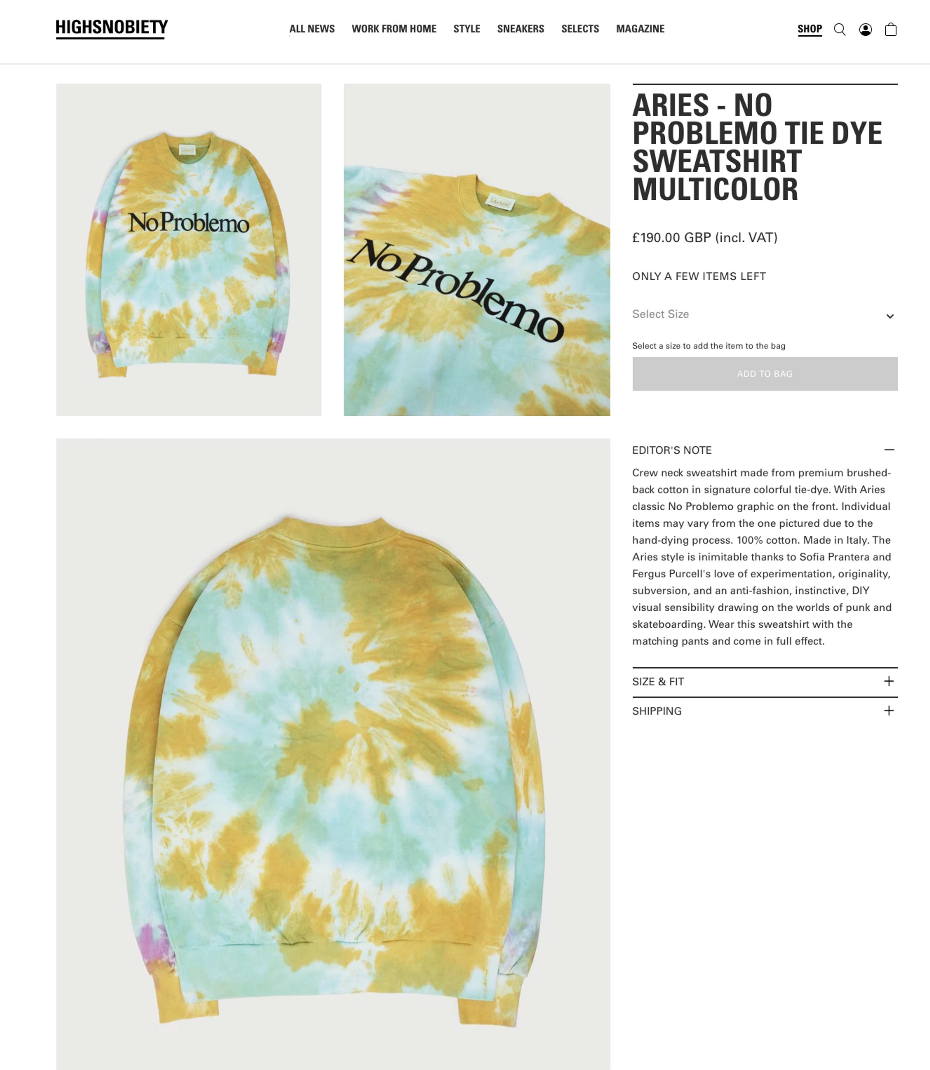 Highsnobiety Editor's Notes by Pete Gomori