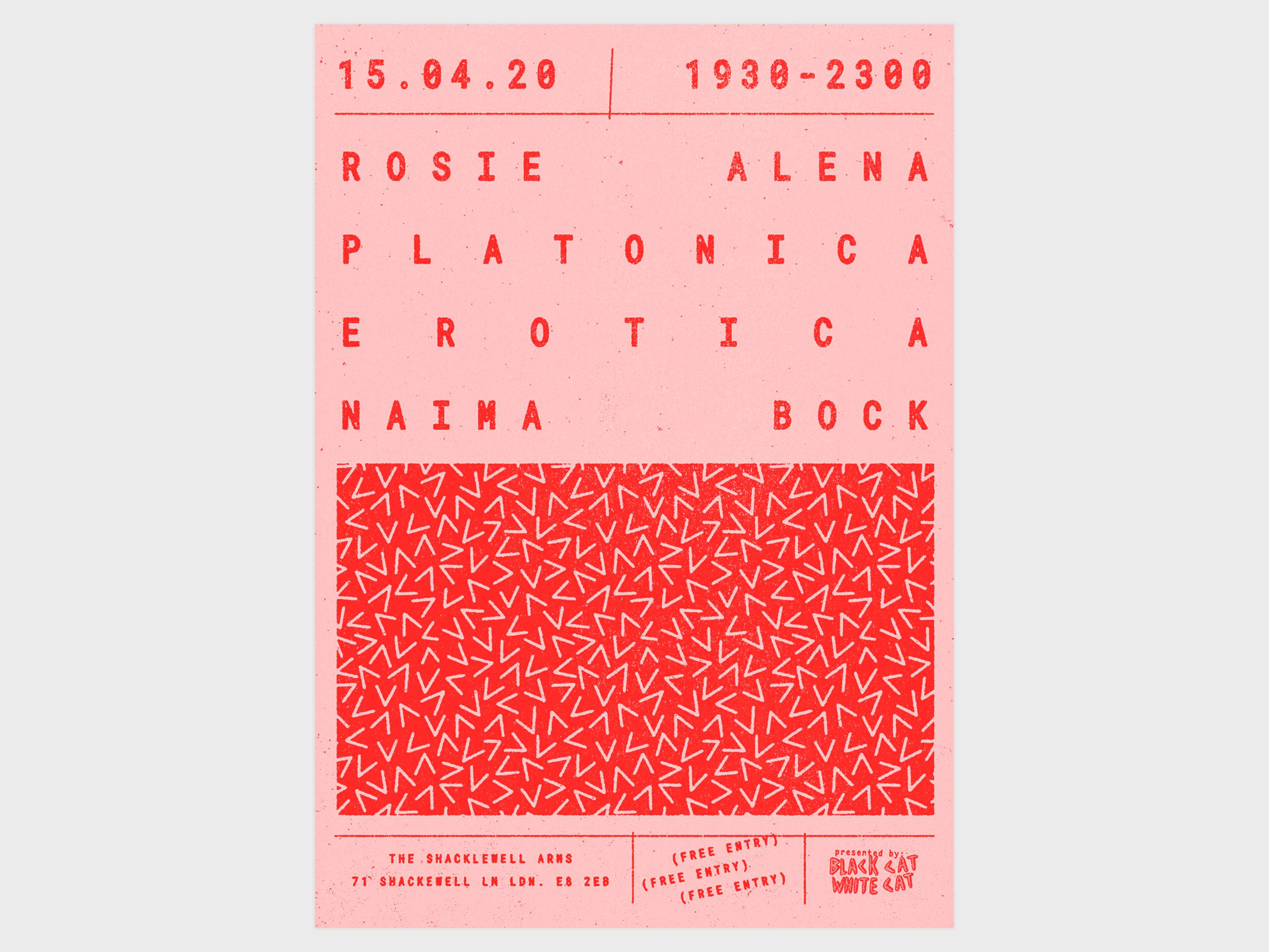 BCWC Weekly Gig Posters by Will Harvey