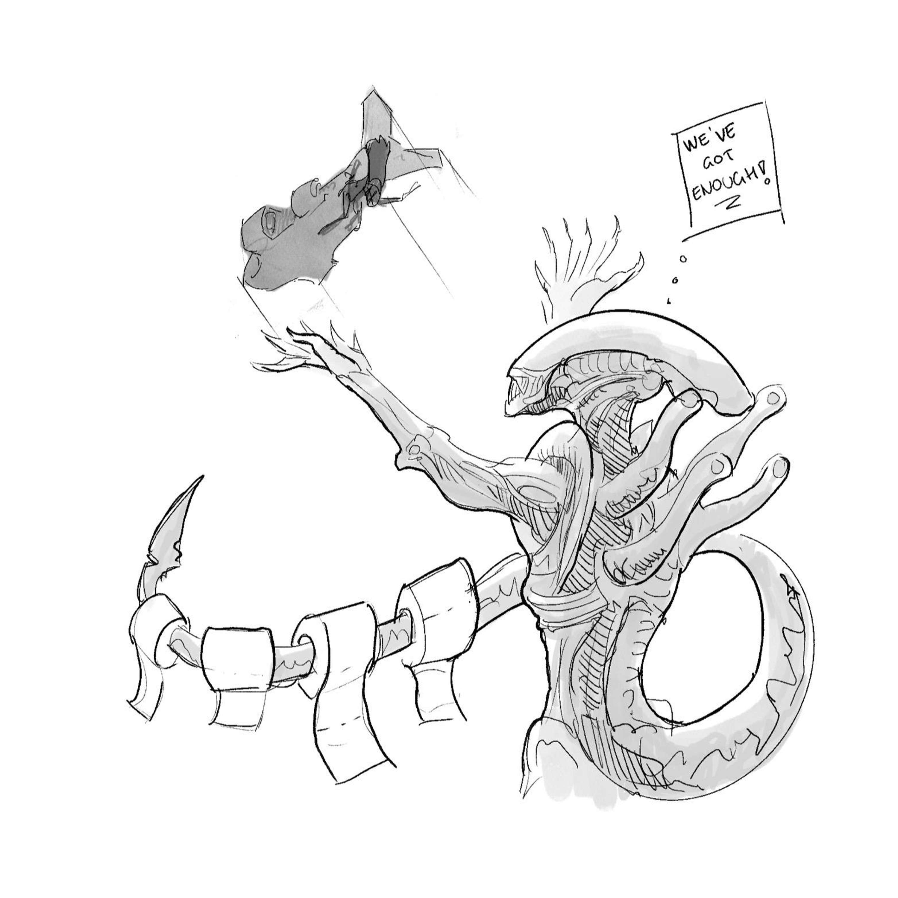 The Thoughtful Xenomorph by Jamie Lapsley