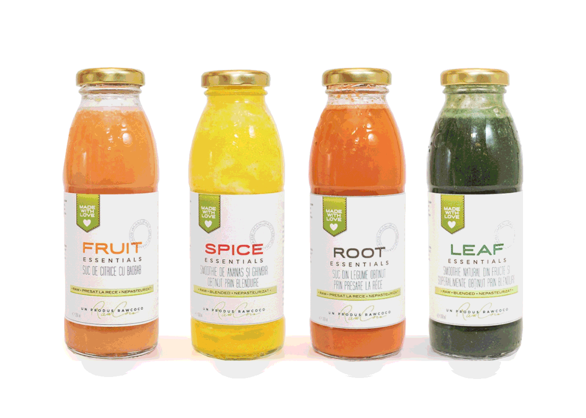 Cold-pressed Juice Bottle Re-design — Rawcoco, 2017 by Cristi Ursea