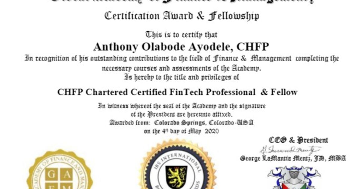 Chartered Certified Financial Technology (FinTech) Professional and