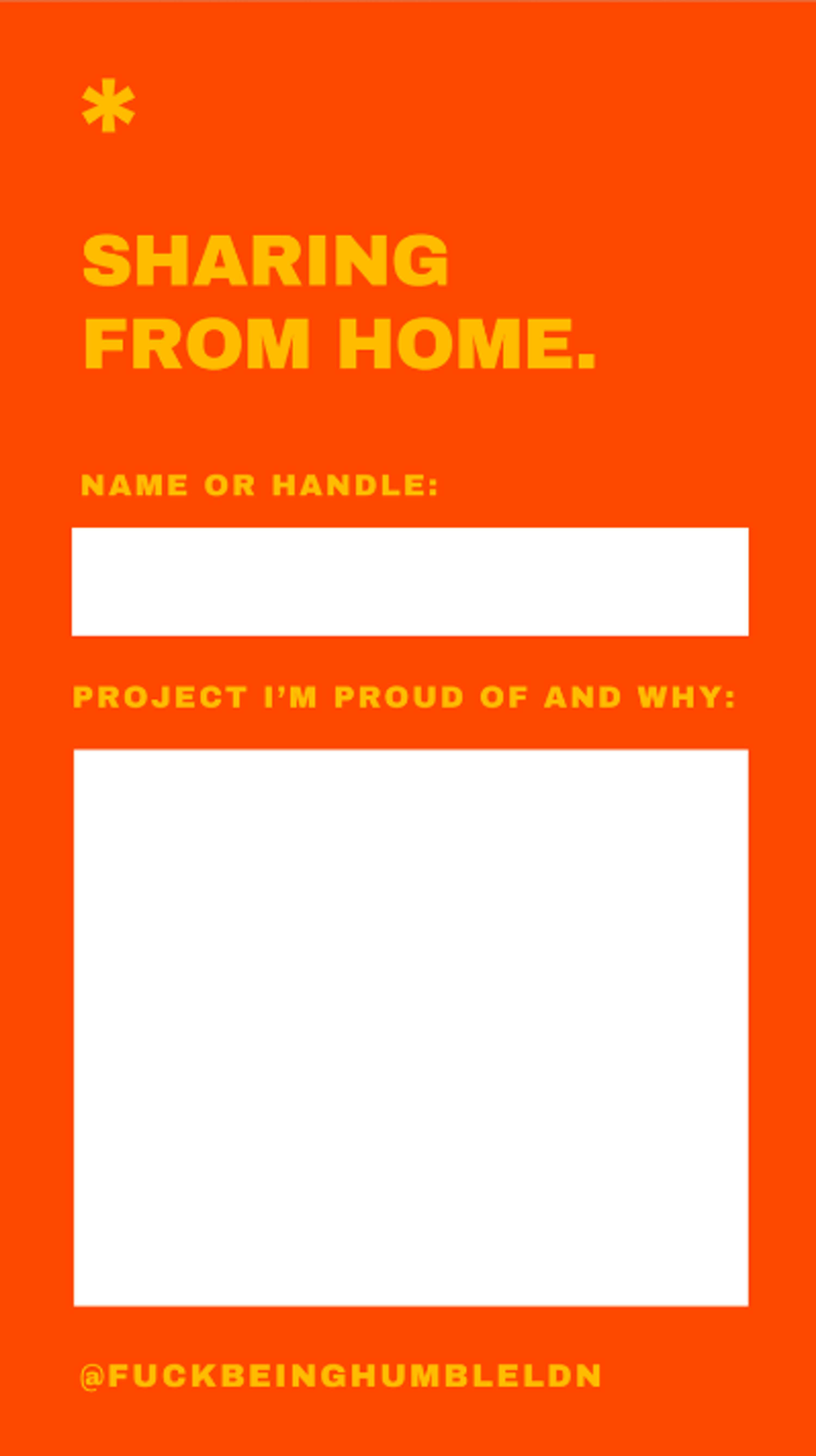 #SHARINGFROMHOME by F*ck Being Humble
