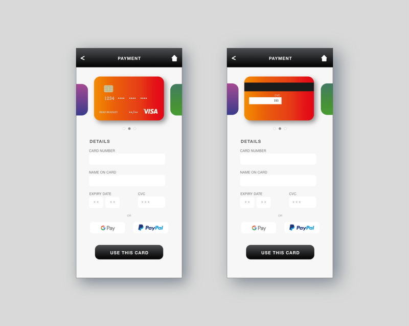 Credit card check out UI by Radeyah Abbas Saud