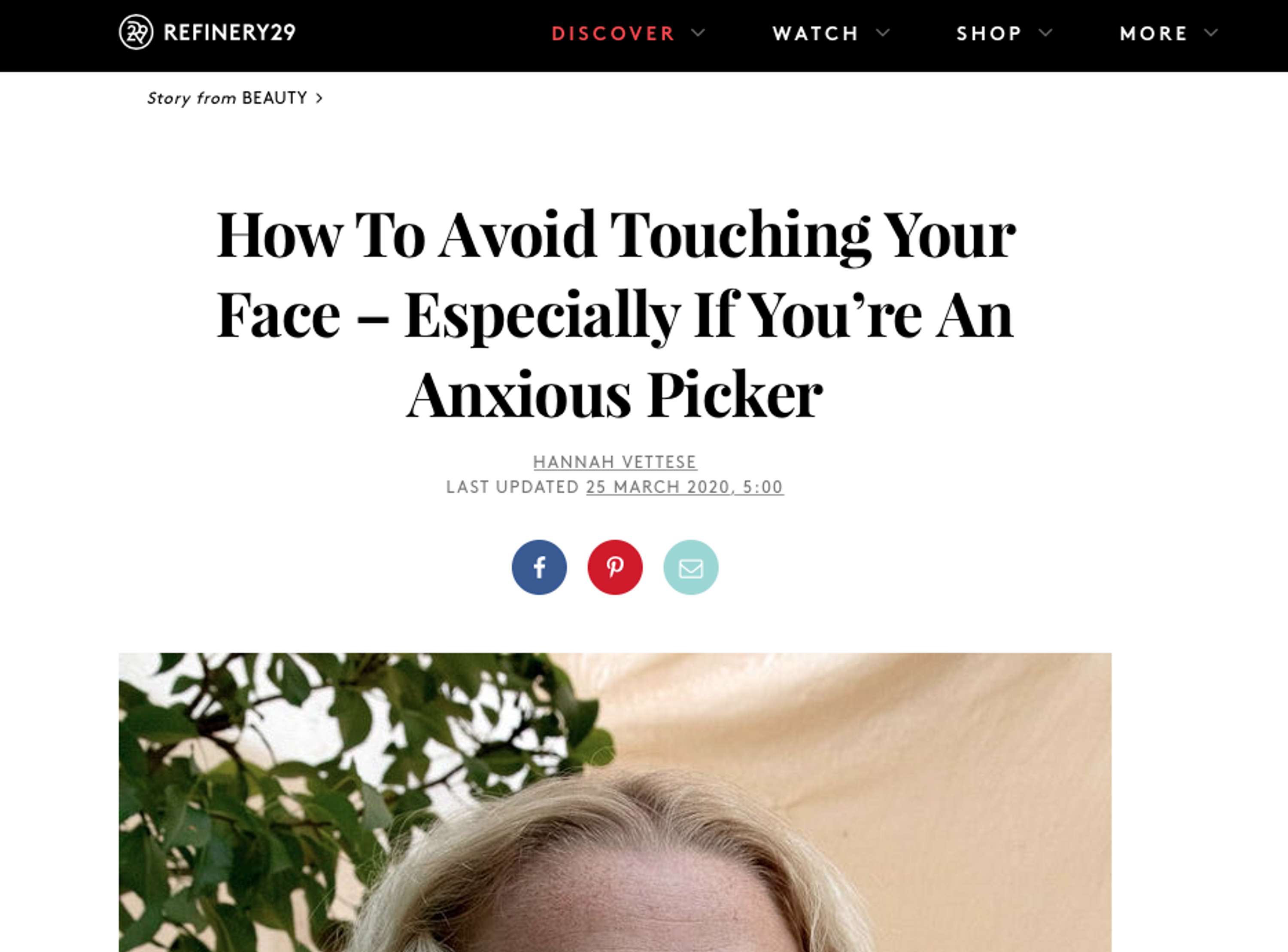 How To Avoid Touching Your Face by Hannah Vettese