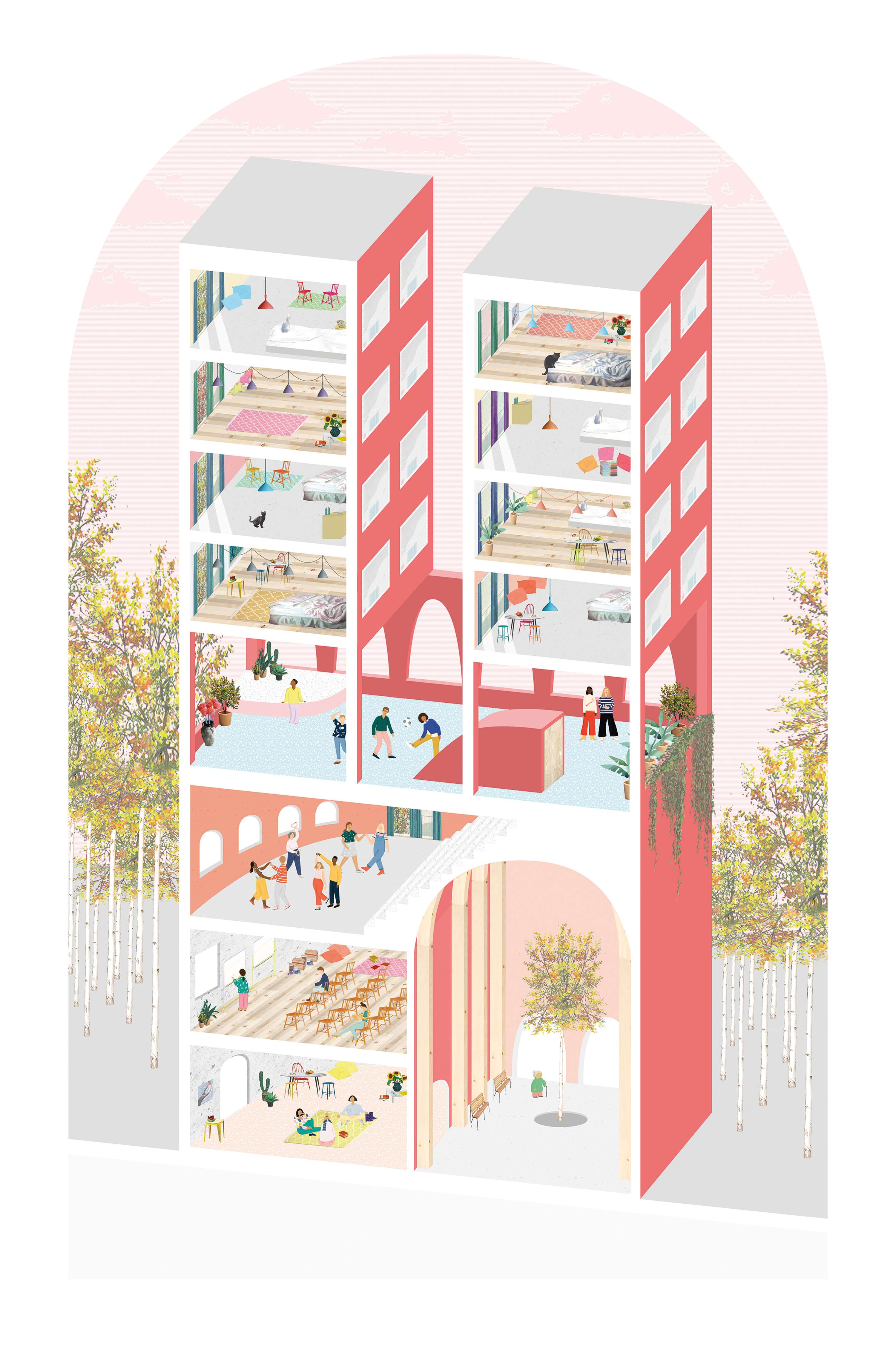 Mixed Use School Design by Charlie Edmonds