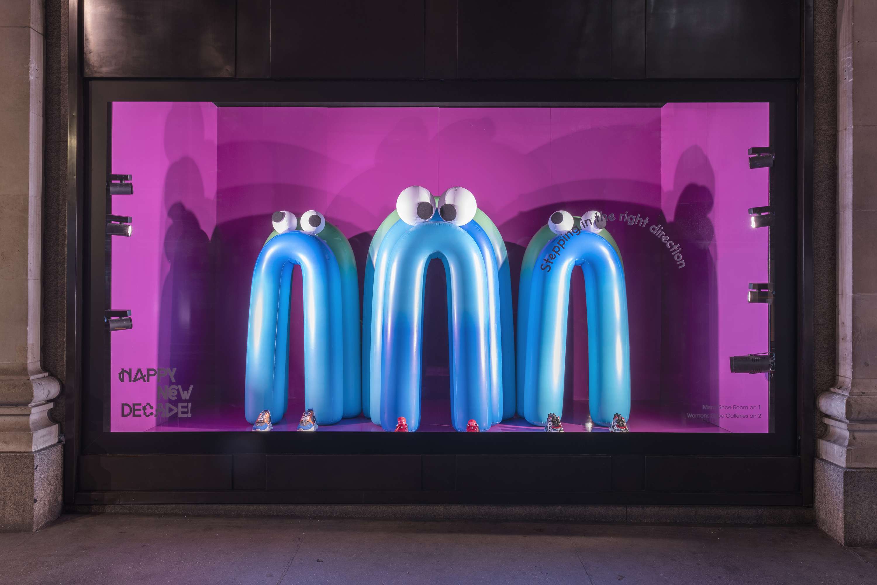 HAPPY NEW DECADE - SELFRIDGES - WINDOW SETS by Emily Outhwaite