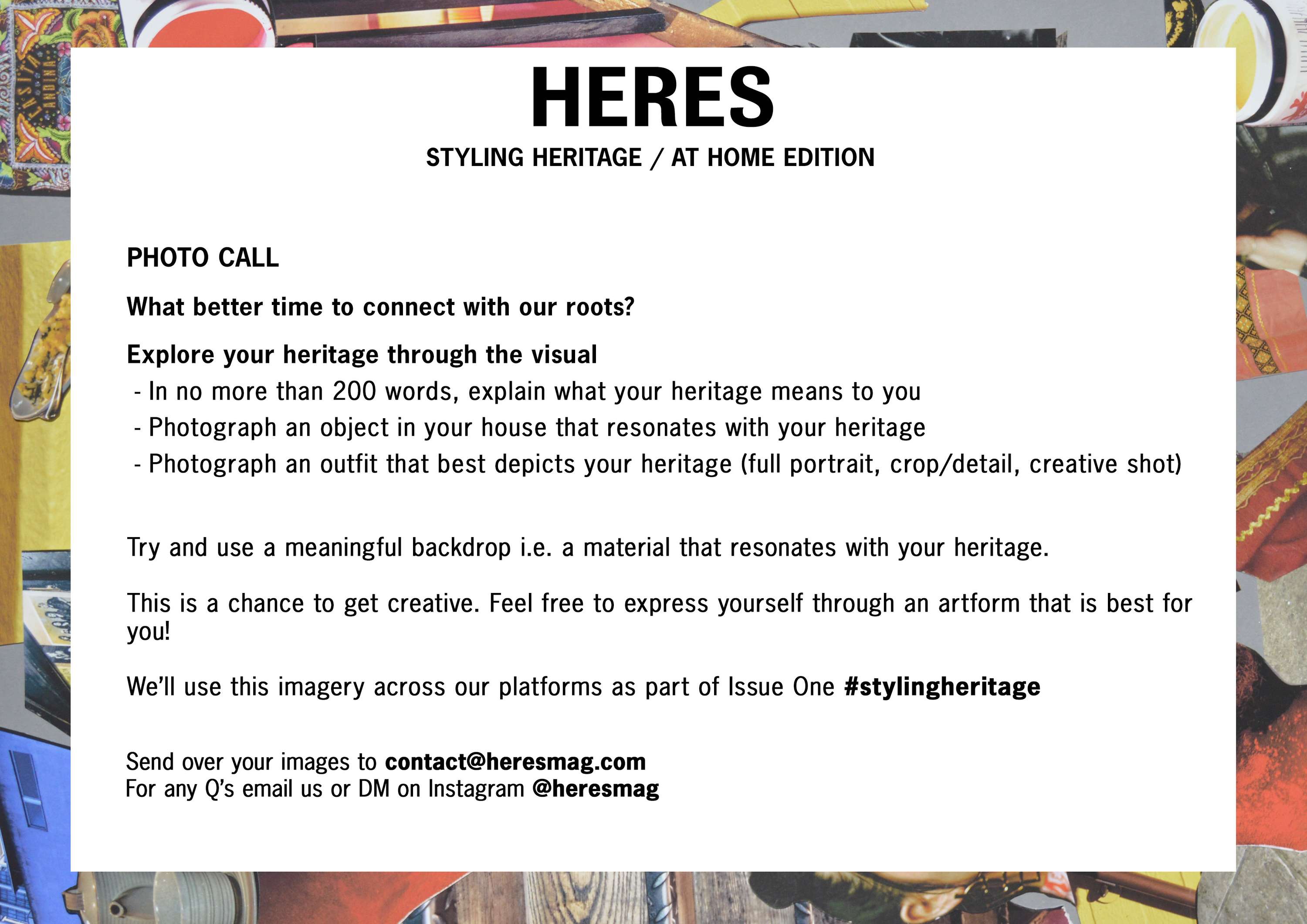 heres | Issue 01. ‘AT HOME EDITION’ CALL OUT by Amira Hasan