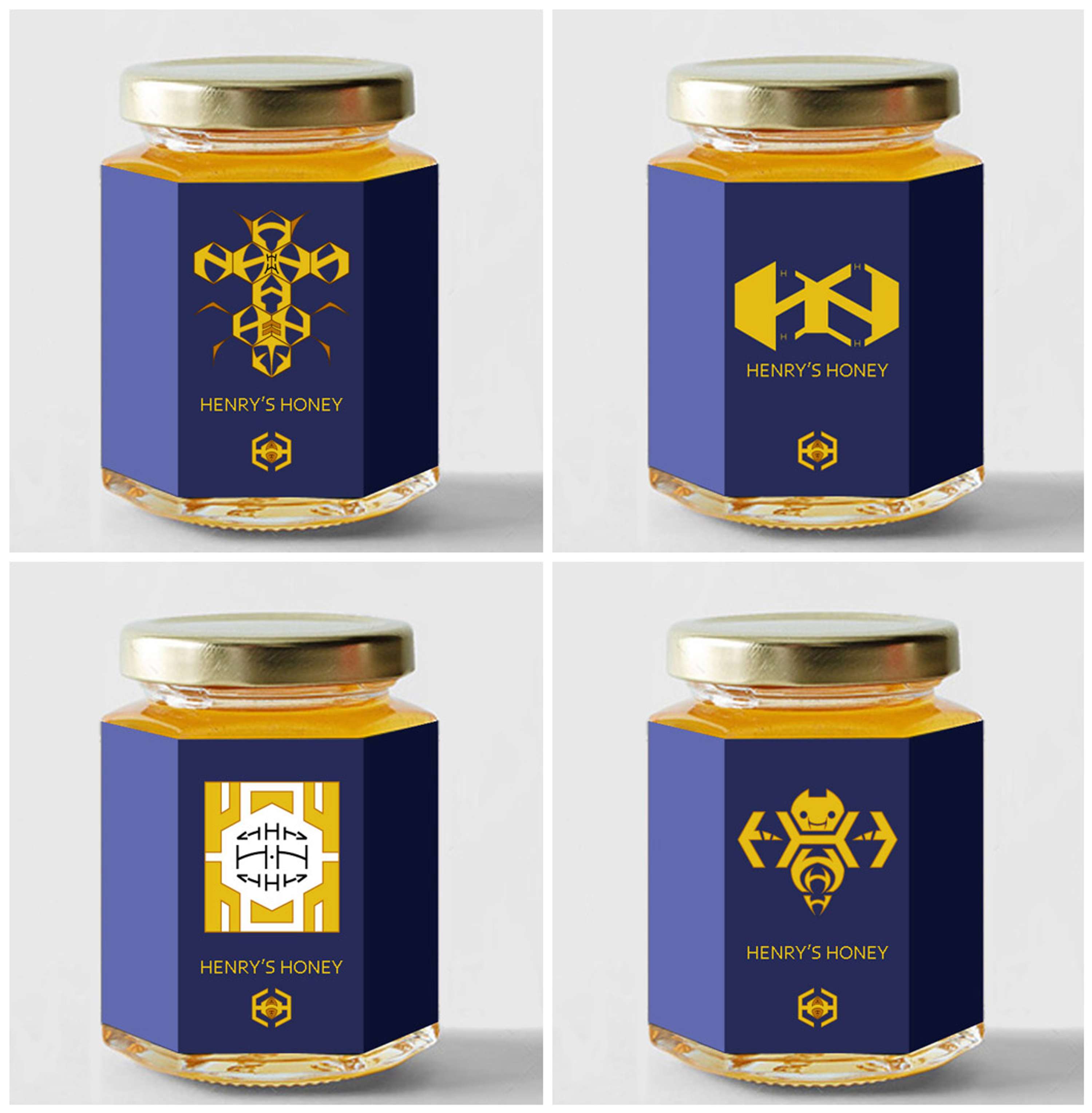 Fictional honey label project by Josh Medrano