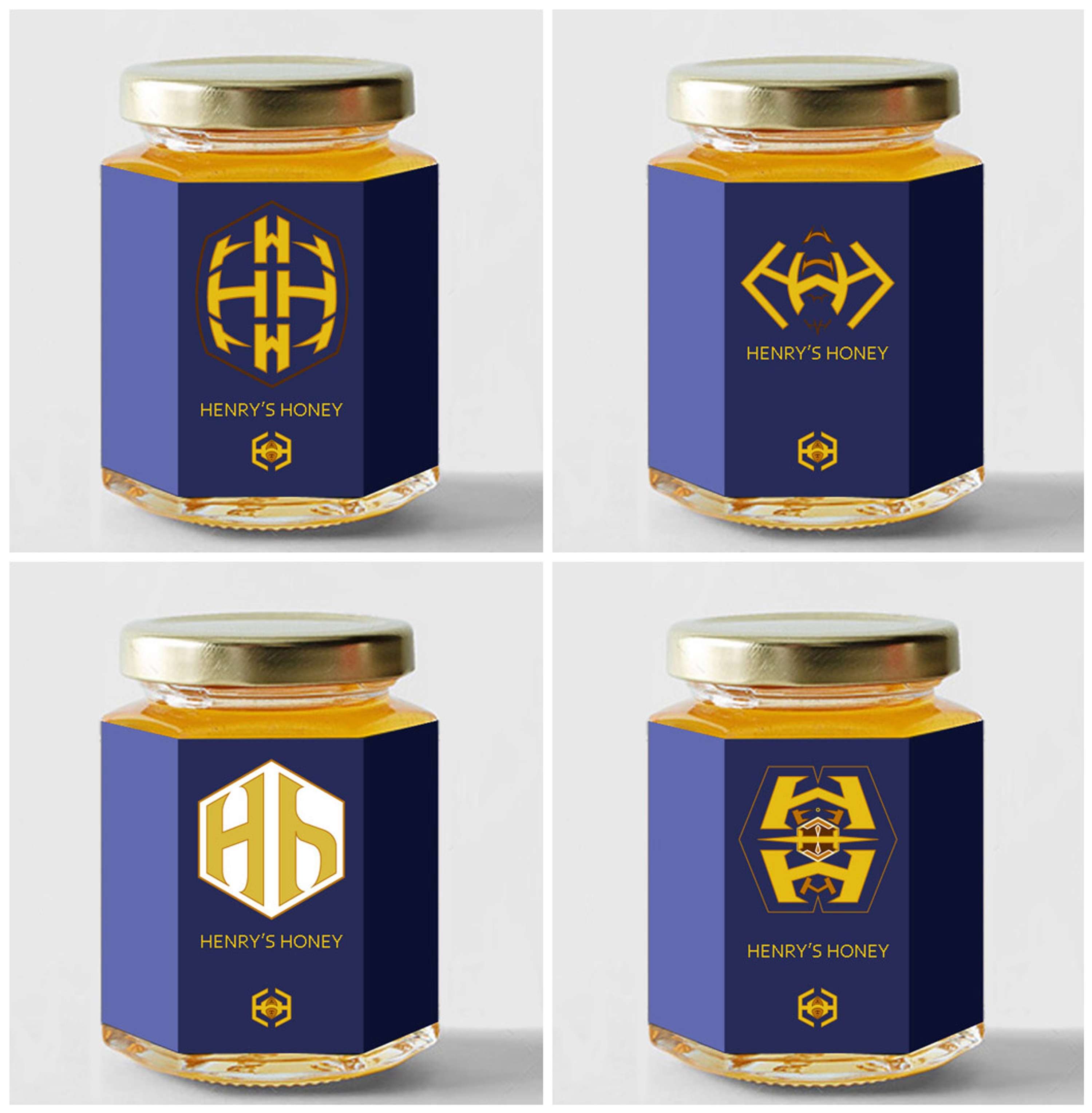 Fictional honey label project by Josh Medrano
