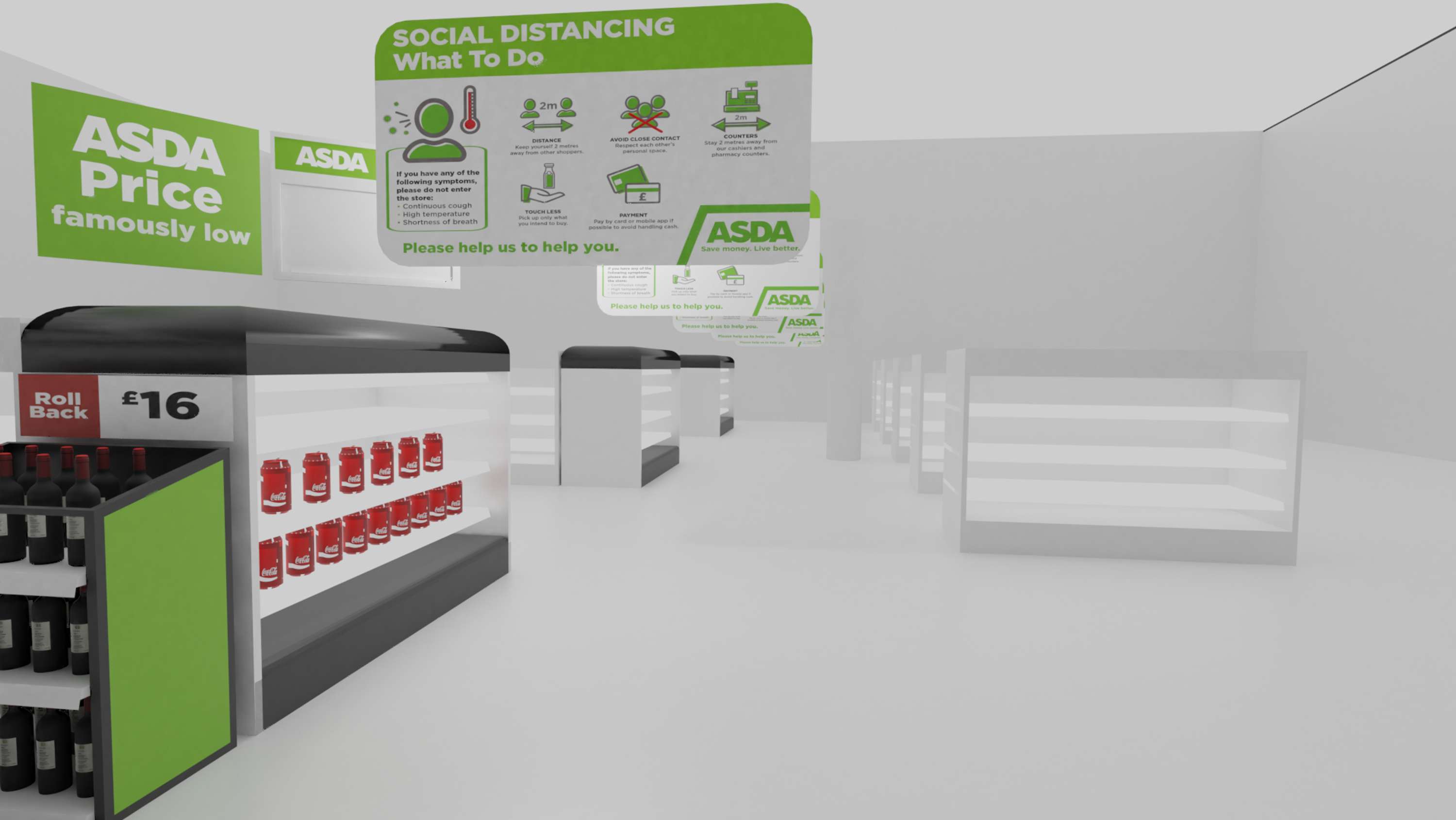 3d Asda in-store render by Matt Jones