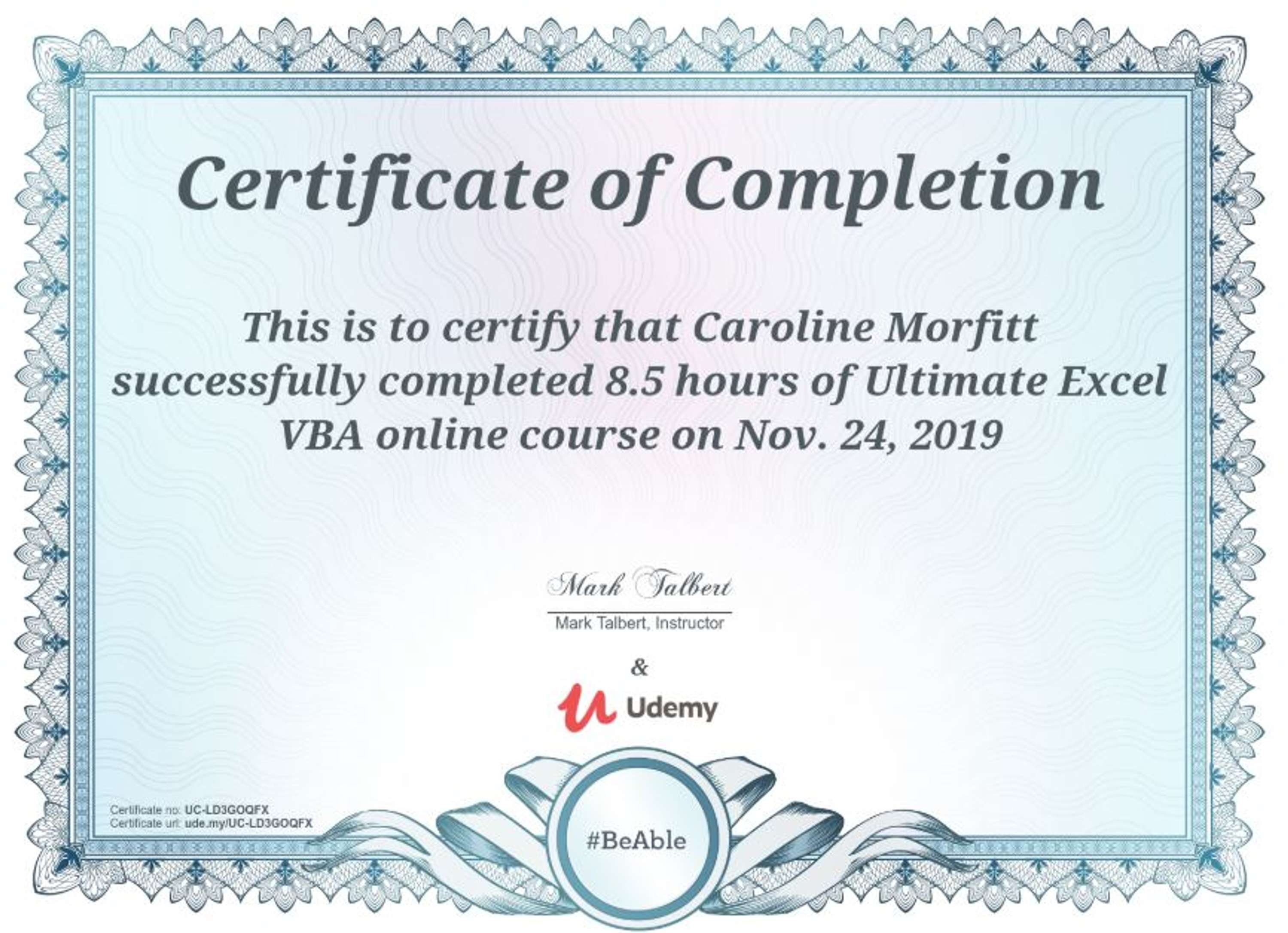 Ultimate Excel VBA by Caroline Morfitt