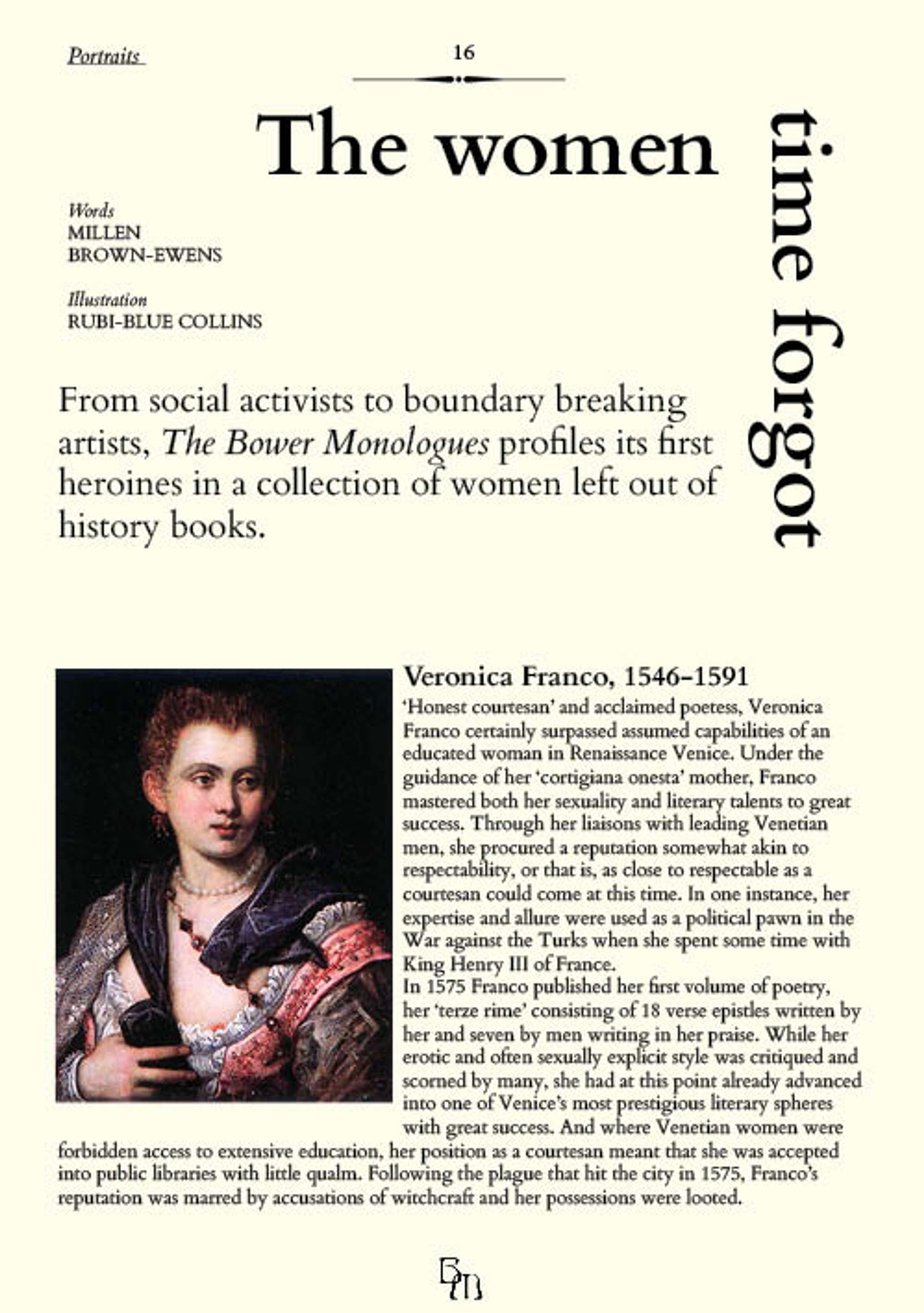 The Bower Monologues- Issue 001 by Millen Brown-Ewens
