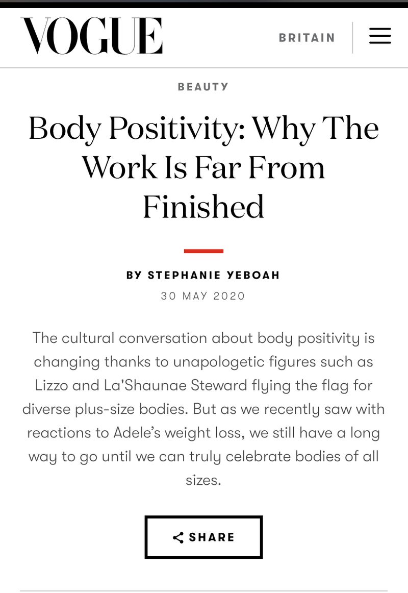 New Article for British Vogue by Stephanie Yeboah