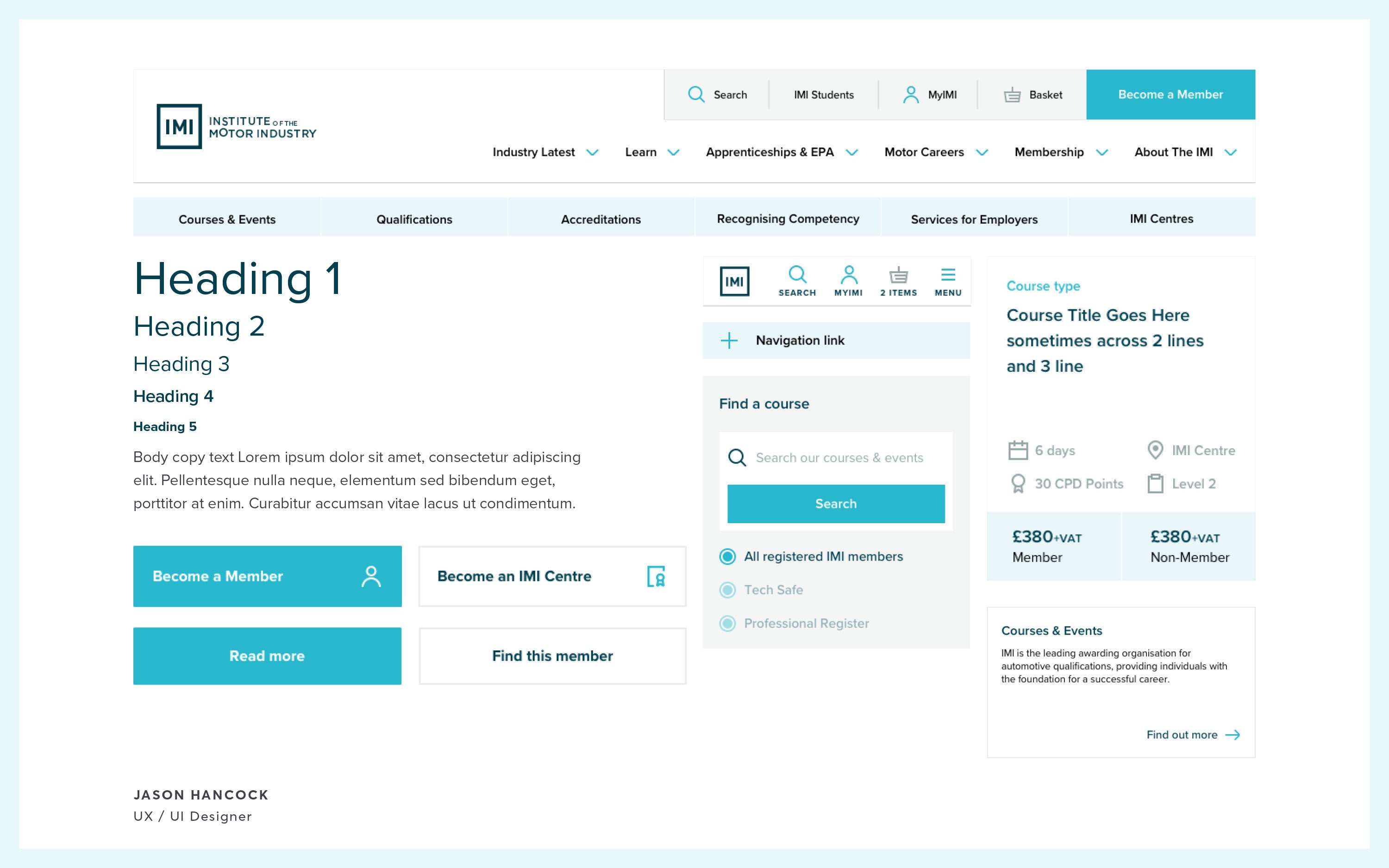 New website based on members needs for The IMI by Jason Hancock
