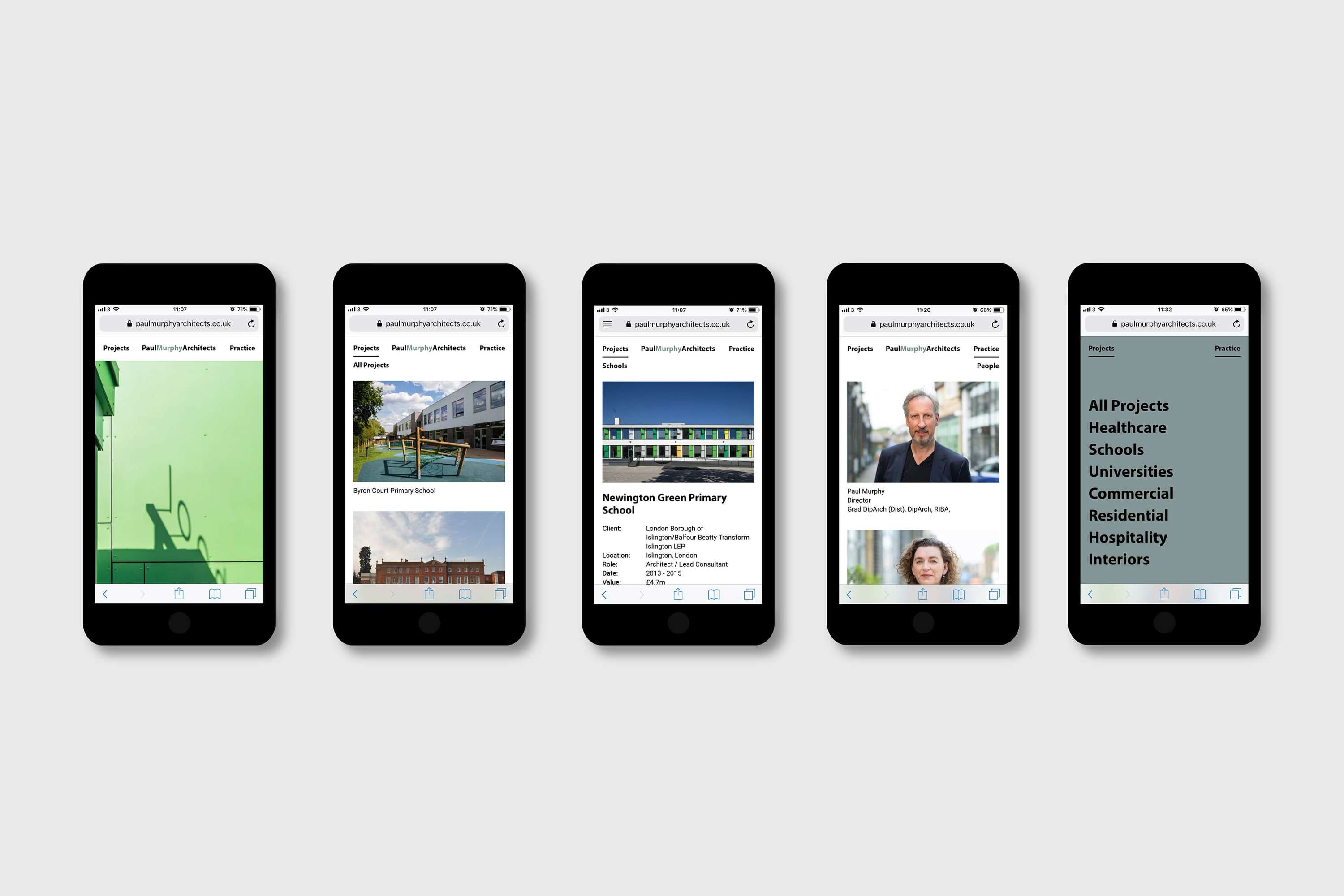 Website Design - Paul Murphy Architects by Rebecca Wilson