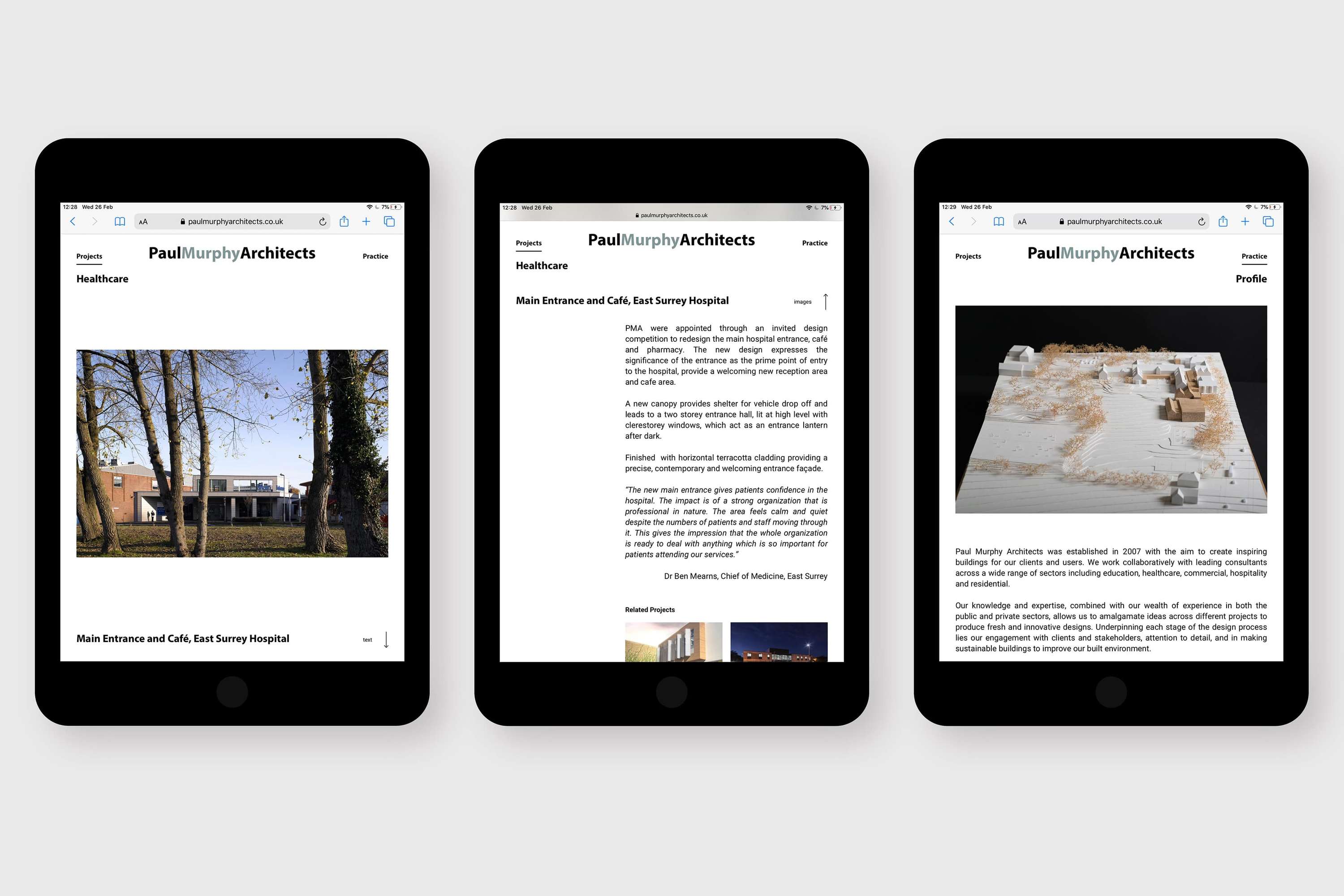 Website Design - Paul Murphy Architects by Rebecca Wilson