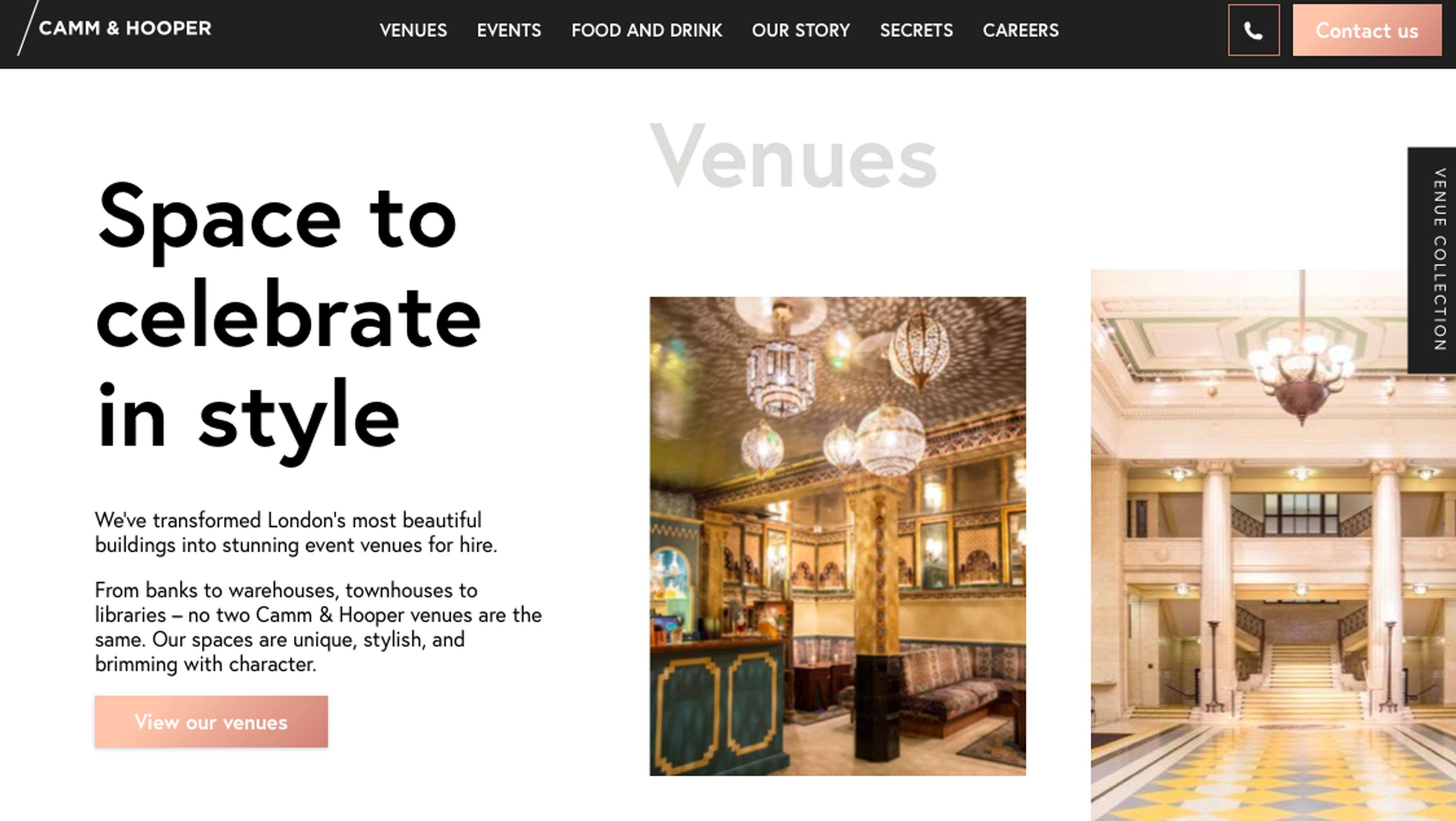 Camm + Hooper website copywriting by Becky Howard