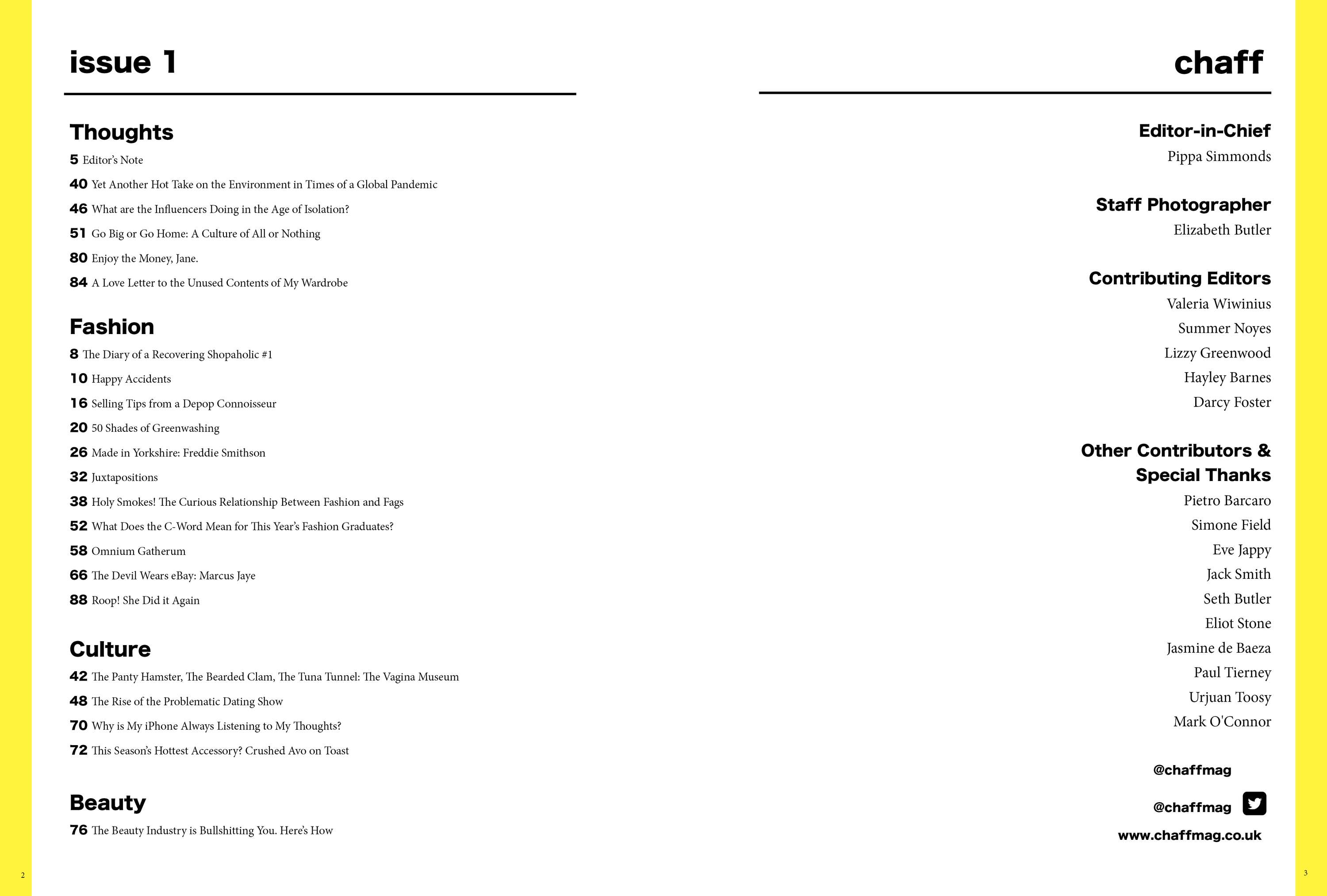 Chaff: Issue 1 by Pippa Simmonds
