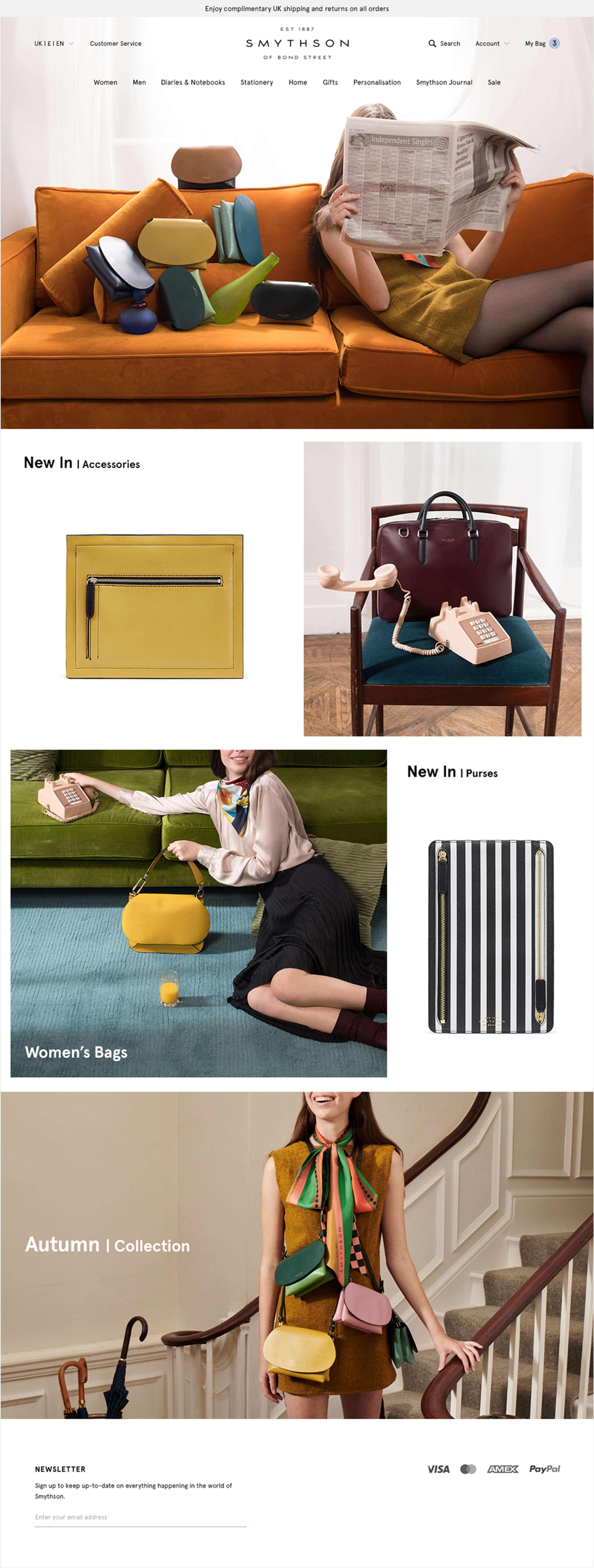 Smythson Website Design by Charlotte Mills