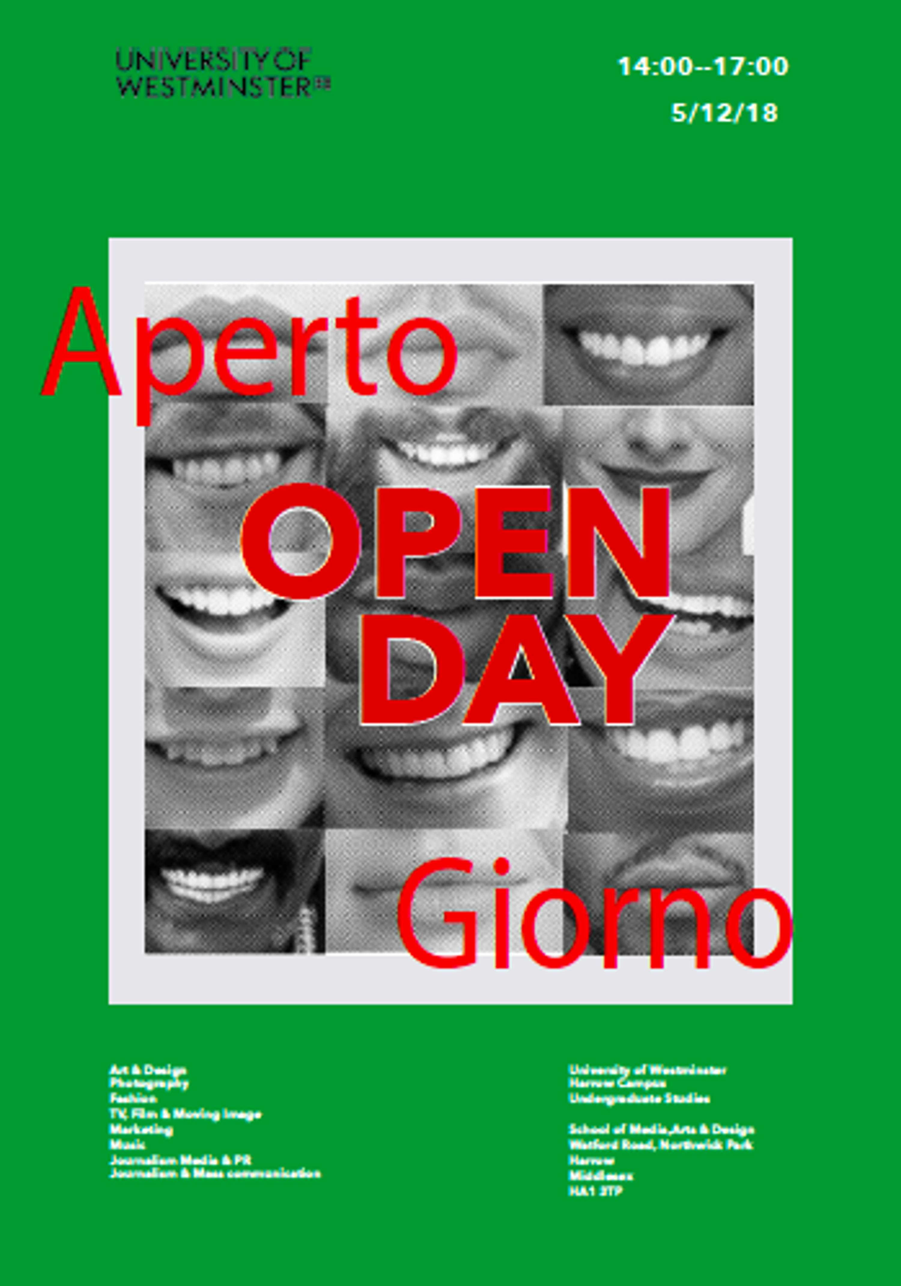 Open Days Posters at University of Westminster (UOW) by Noor Rizvi