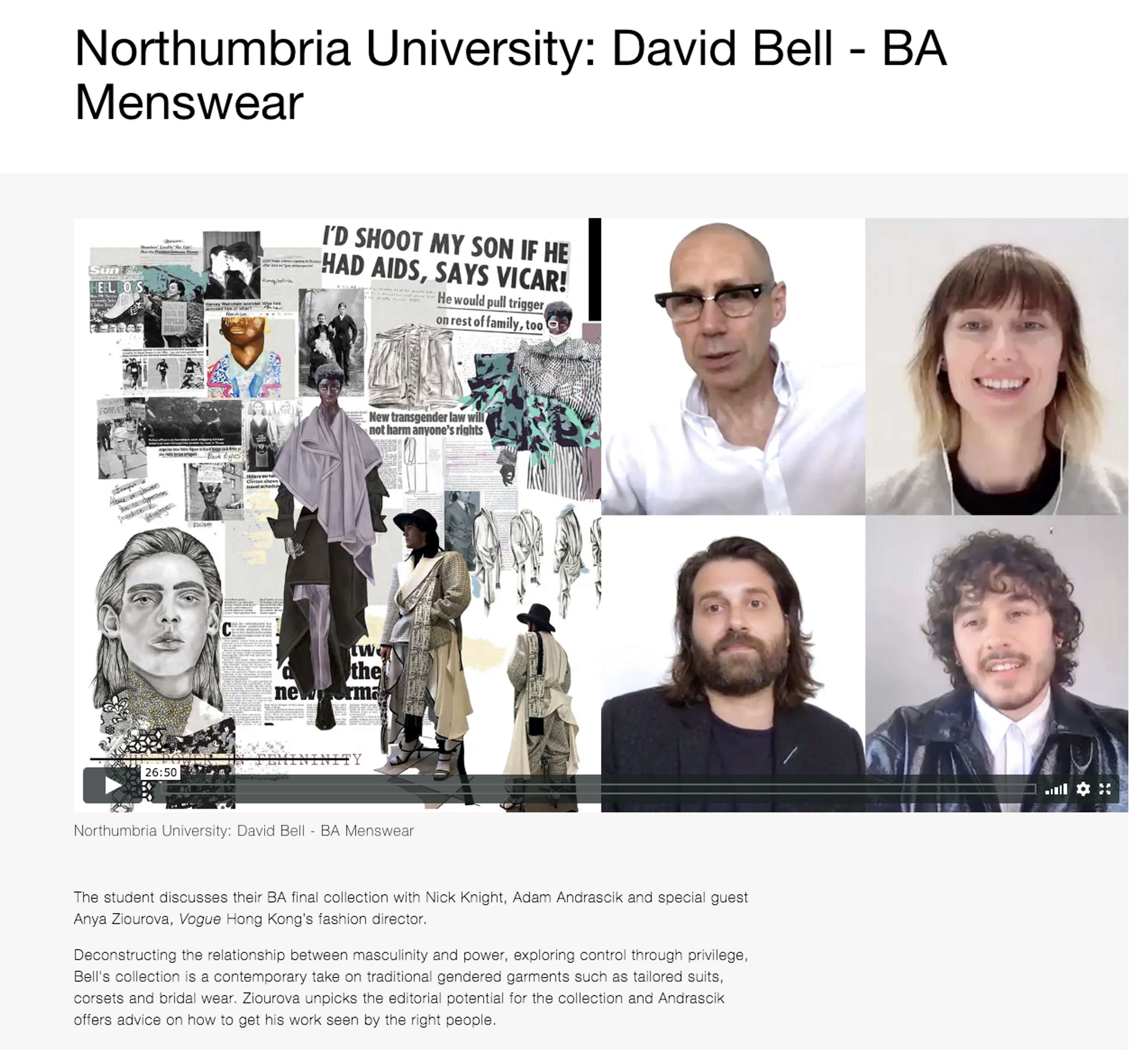 SHOWstudio - Class of 2020 Finalist by David Bell
