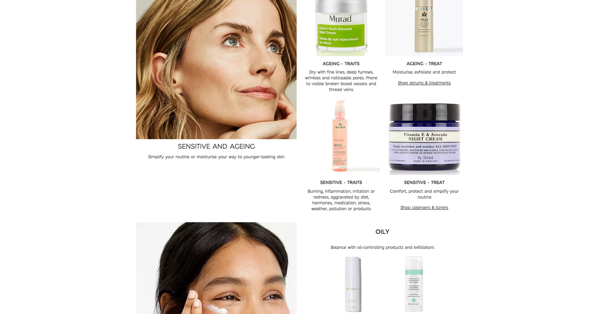 M&S Skincare Guide Landing Page | The Dots