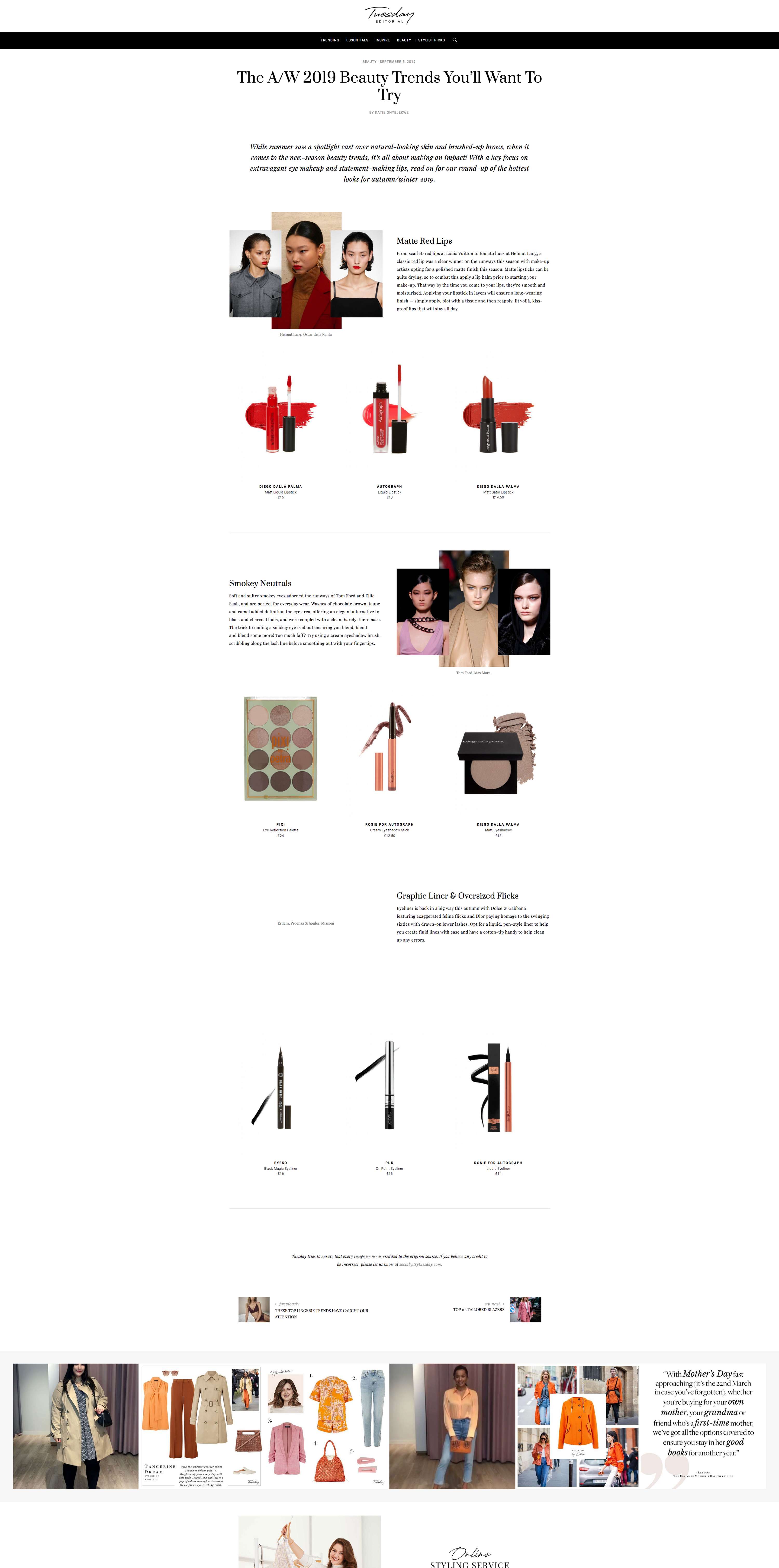 Try Tuesday Editorial Platform - Beauty Features by Katie Onyejekwe