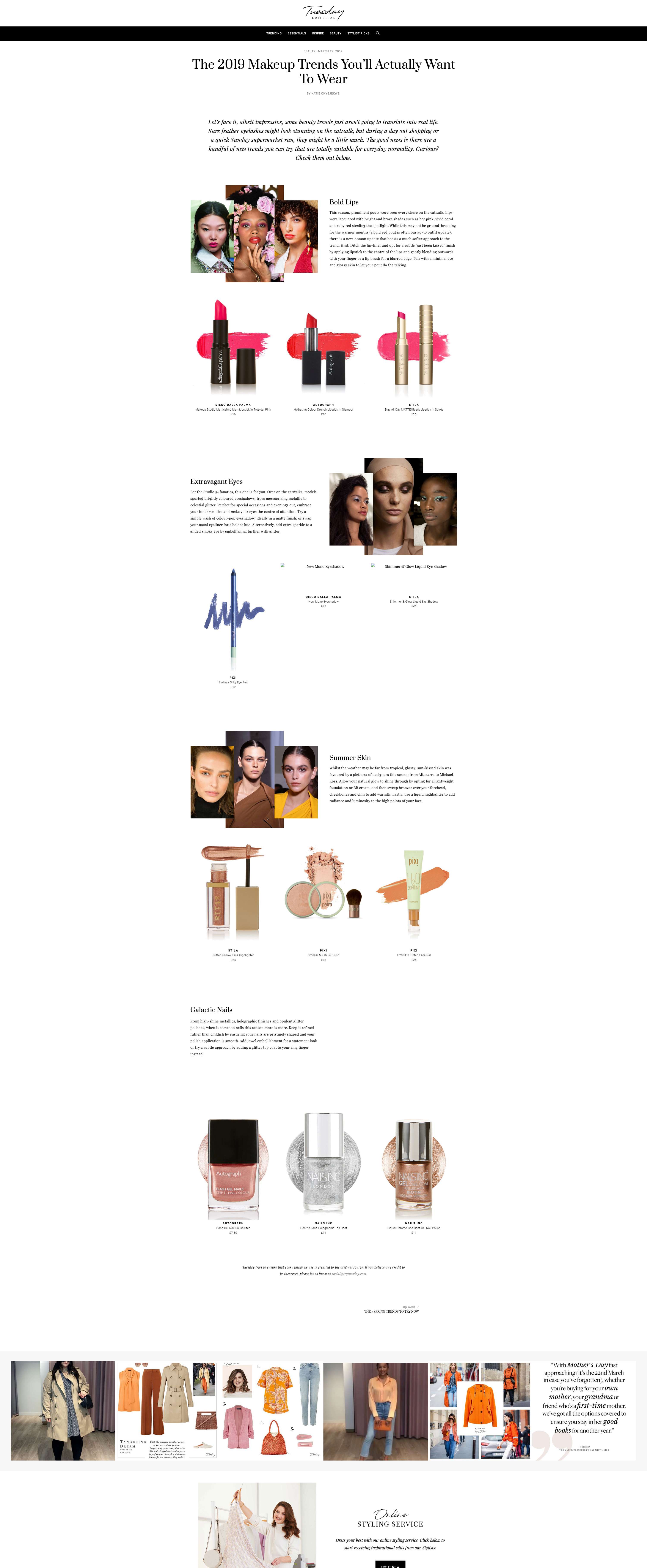 Try Tuesday Editorial Platform - Beauty Features by Katie Onyejekwe