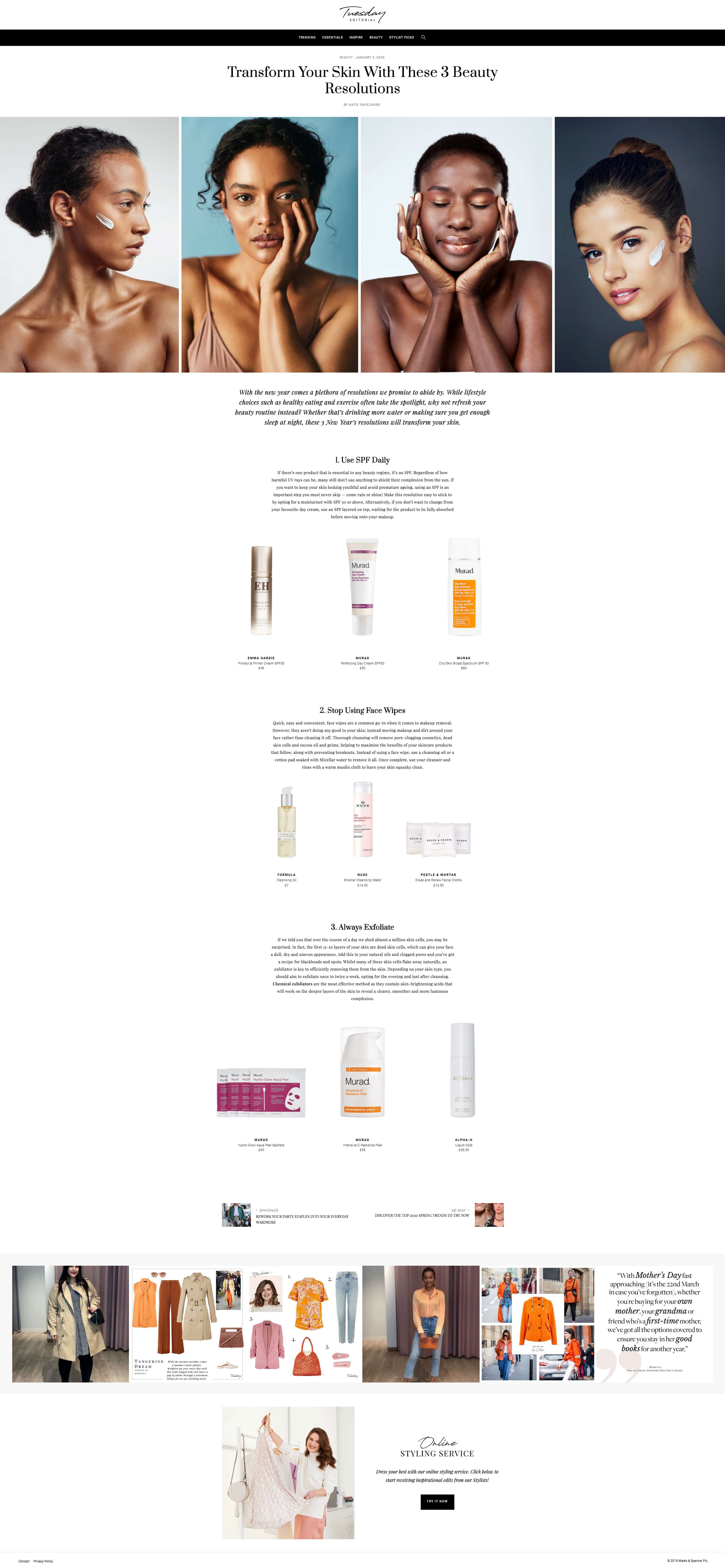 Try Tuesday Editorial Platform - Beauty Features by Katie Onyejekwe