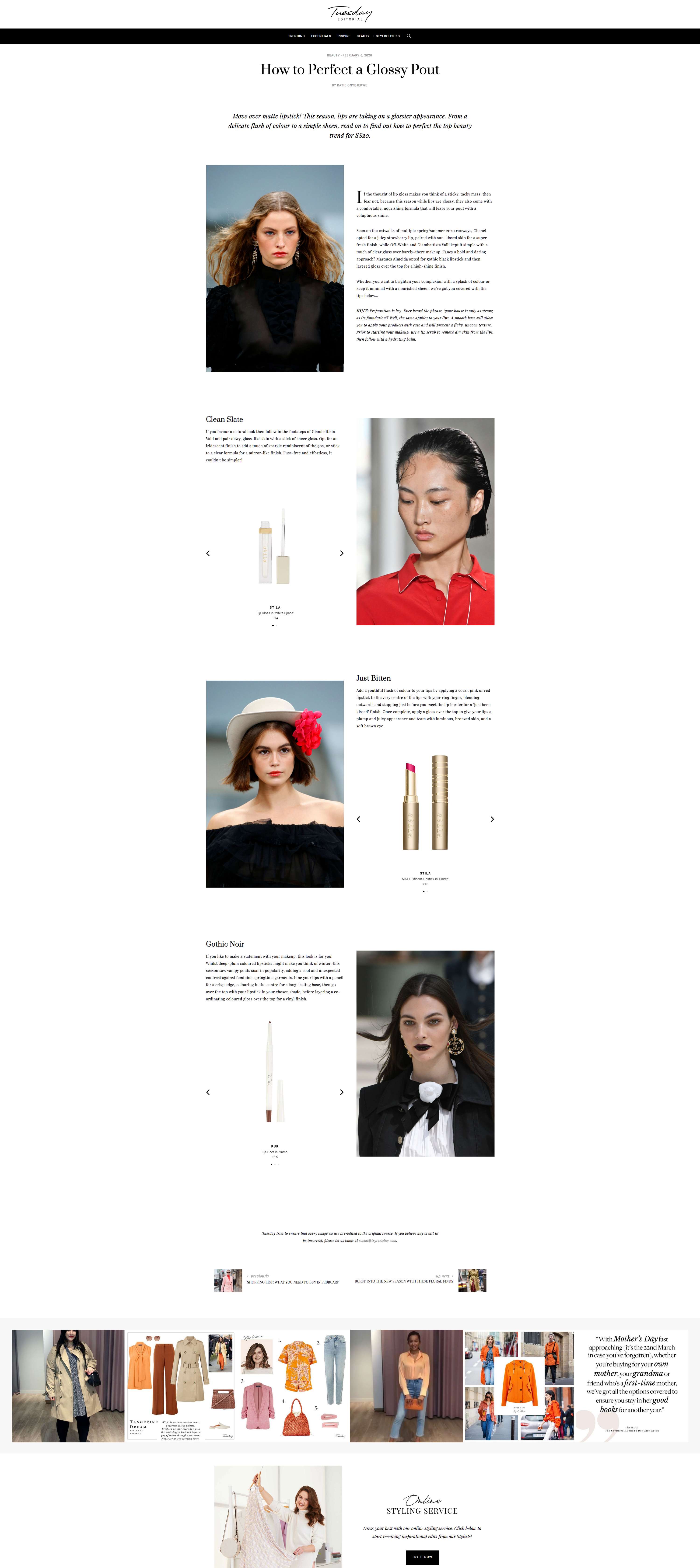 Try Tuesday Editorial Platform - Beauty Features by Katie Onyejekwe