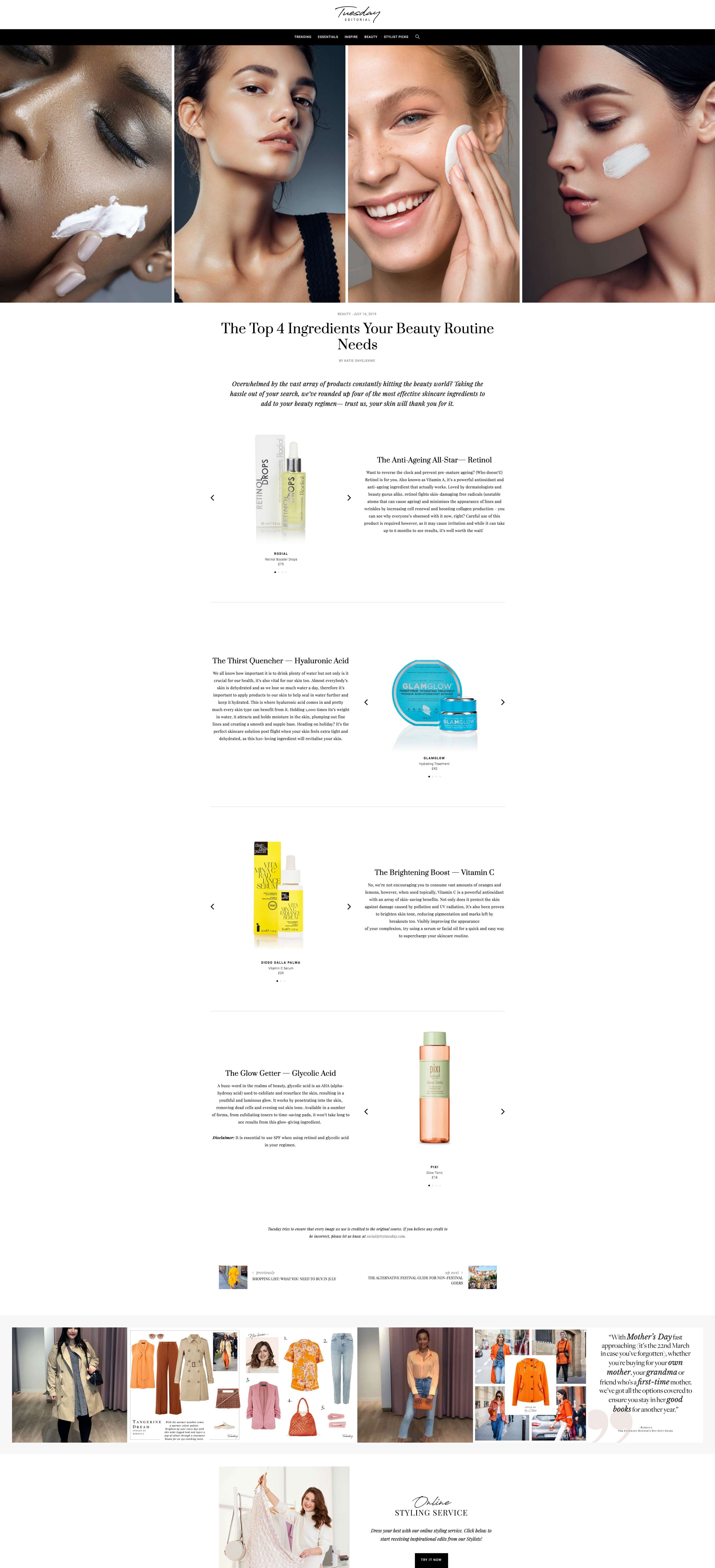 Try Tuesday Editorial Platform - Beauty Features by Katie Onyejekwe