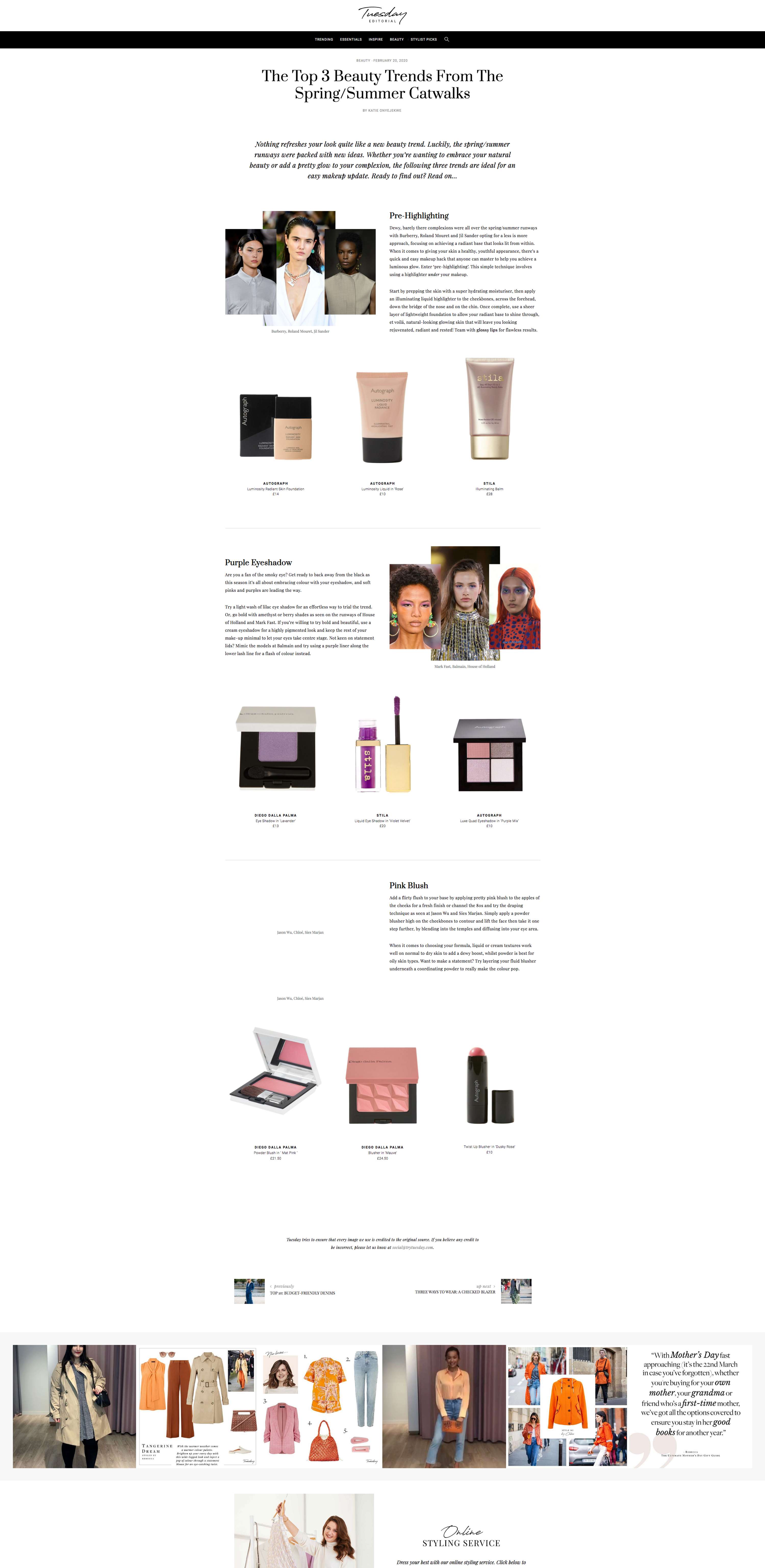 Try Tuesday Editorial Platform - Beauty Features by Katie Onyejekwe