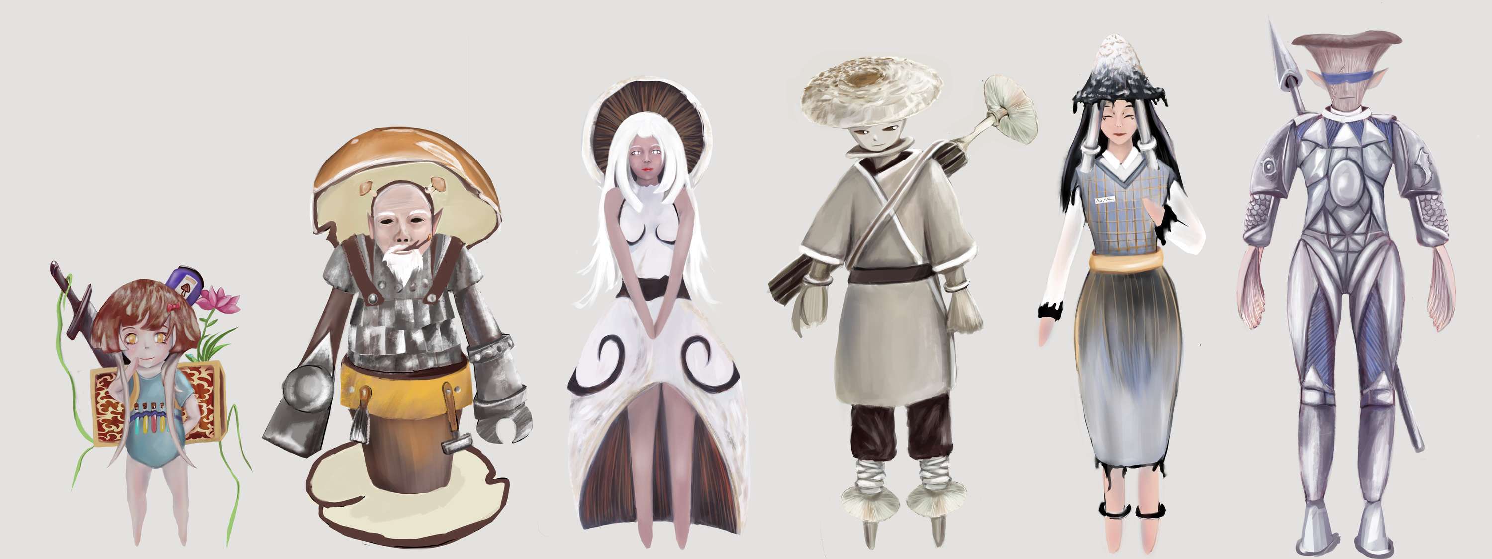Mushroom Town - Concept art and Character design by BH Guo