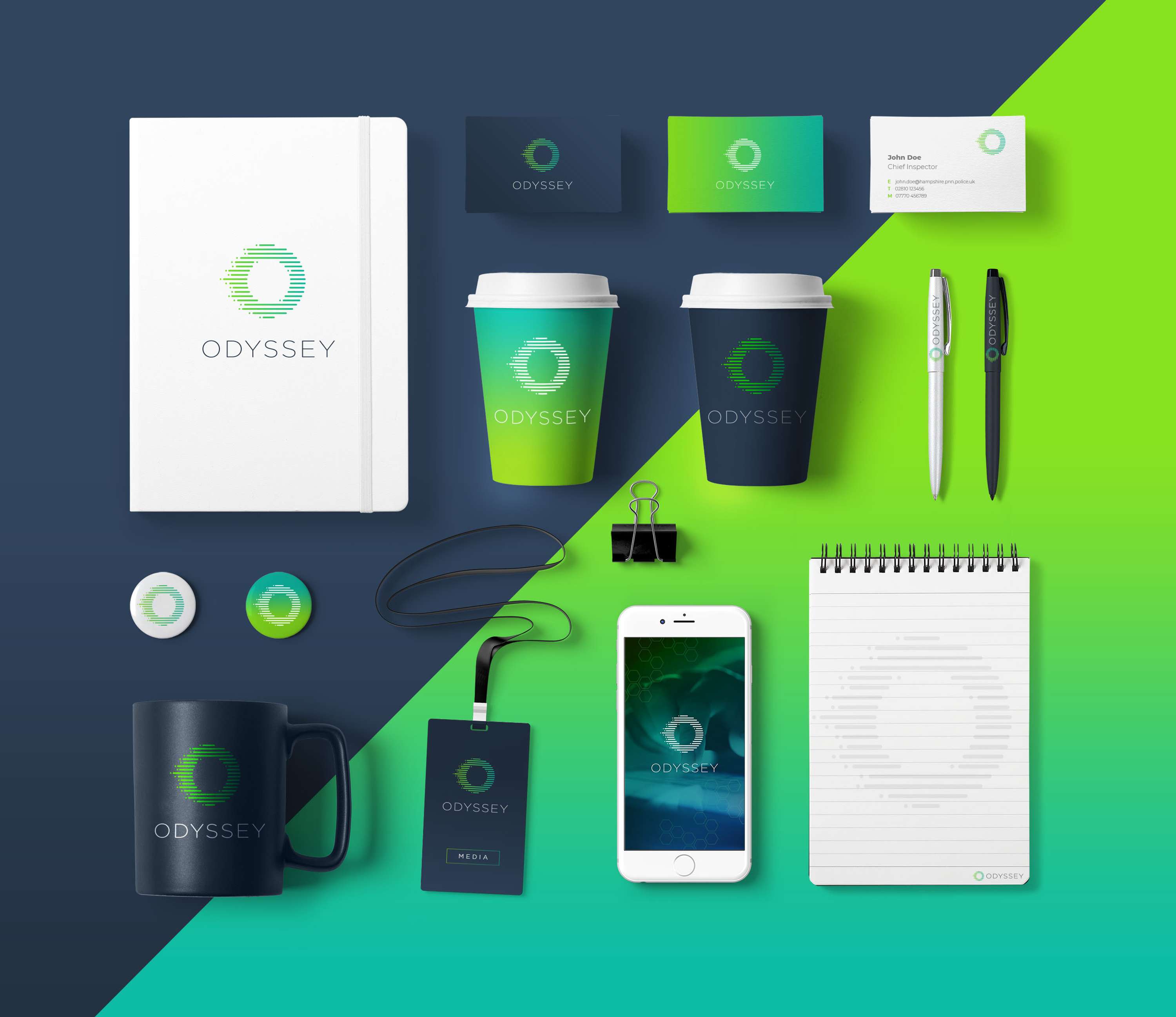 Odyssey brand identity by Mark Harrington