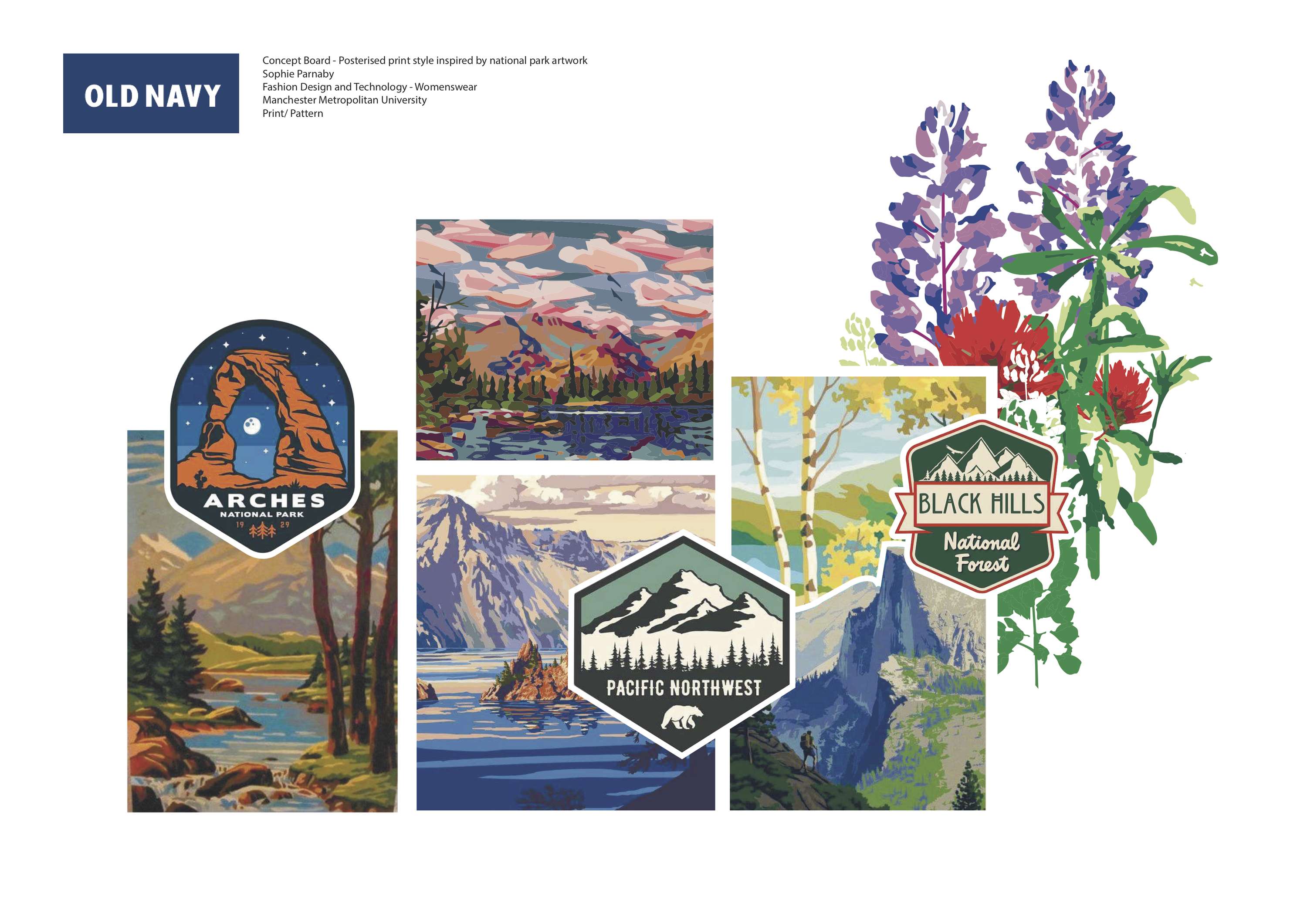 A Weekend at Tahoe - Prints and Pattern Collection for Old Navy by Sophie Parnaby