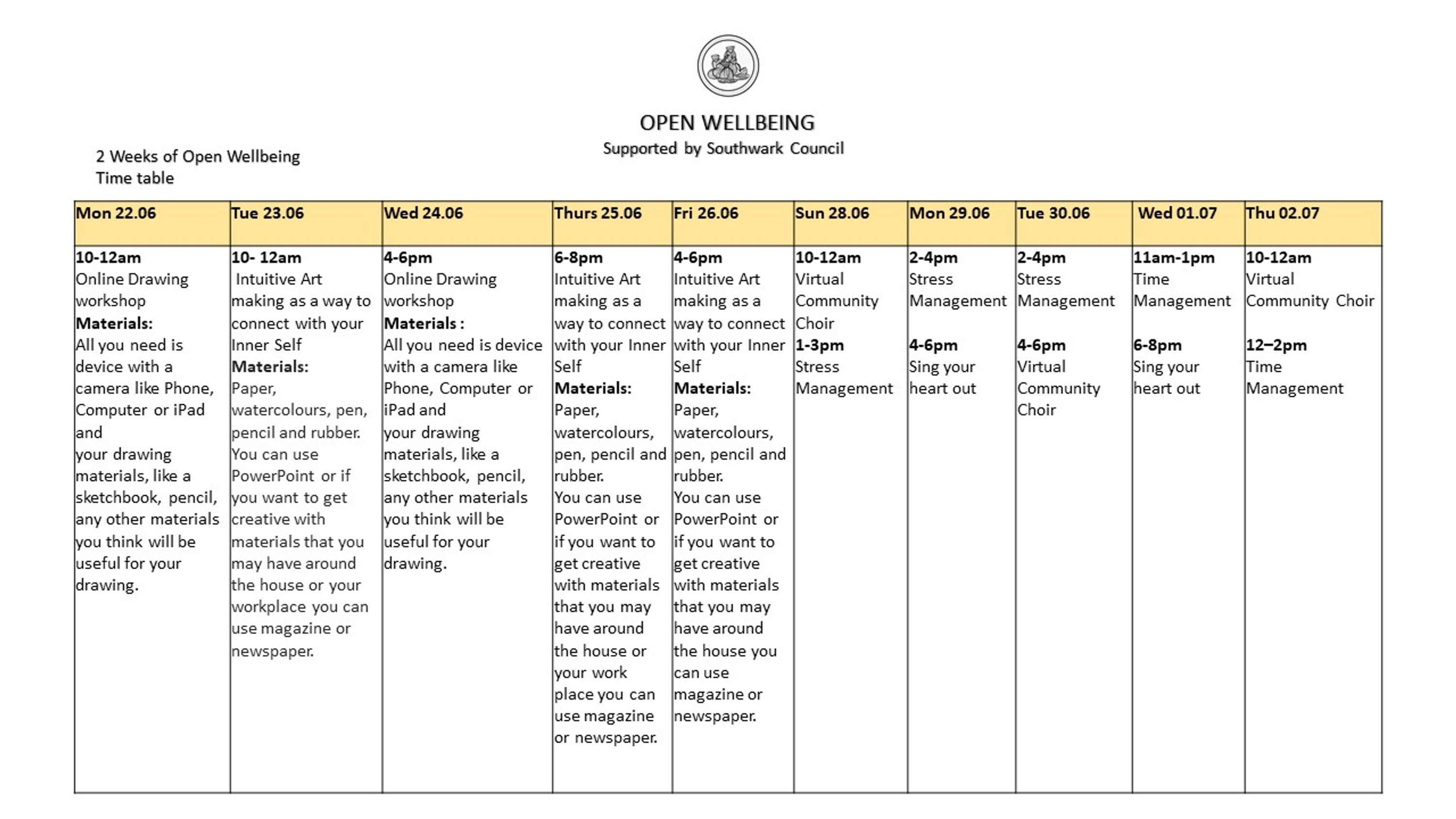 2 Weeks of Open Wellbeing by Fabiola Retamozo