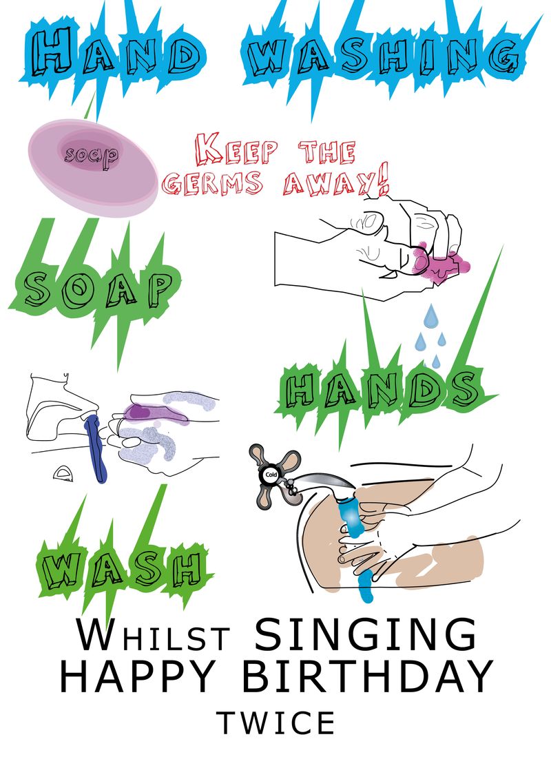 Washing Hands Poster for Schools by Samantha de Mello