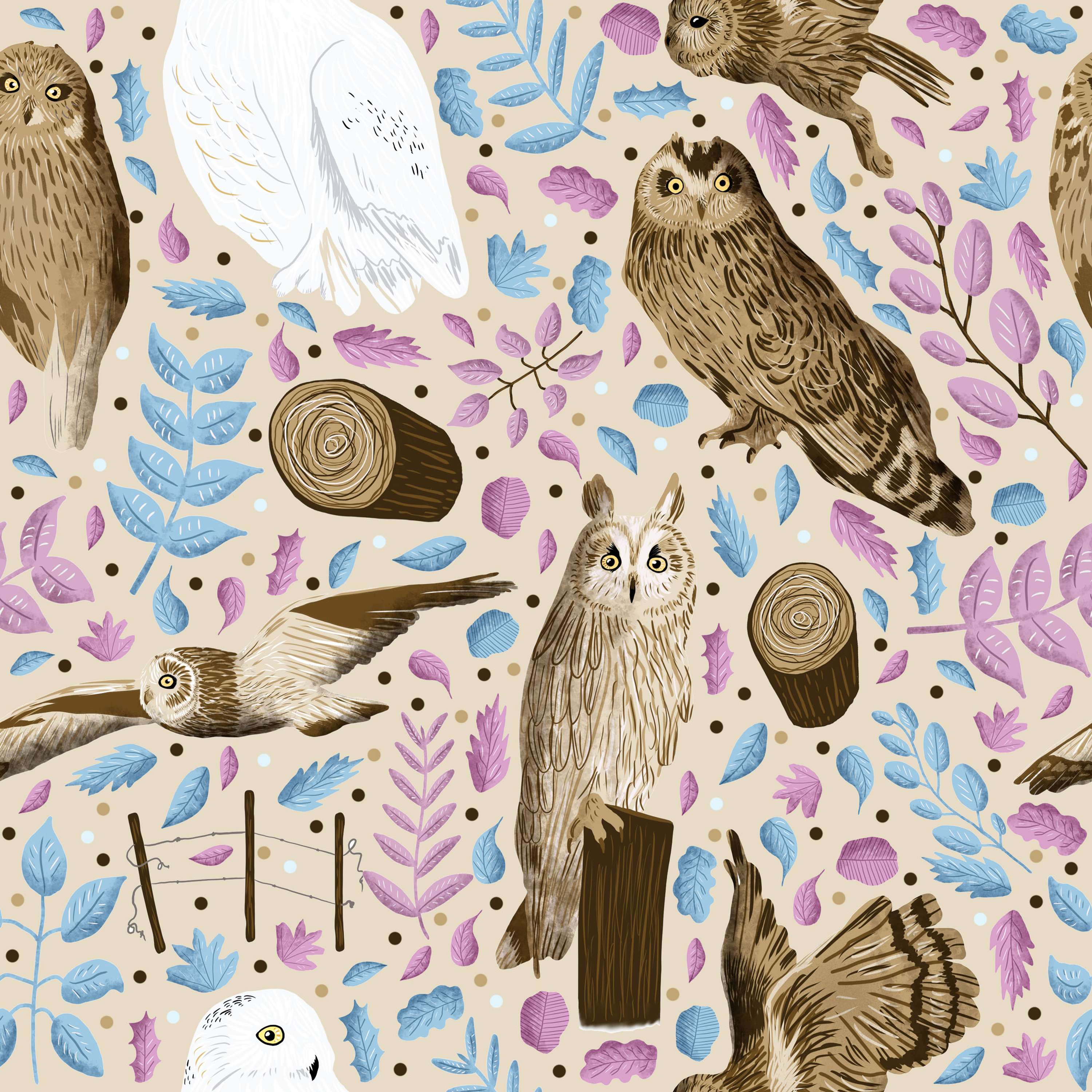 British Owls Pattern Collection by Tahlia David