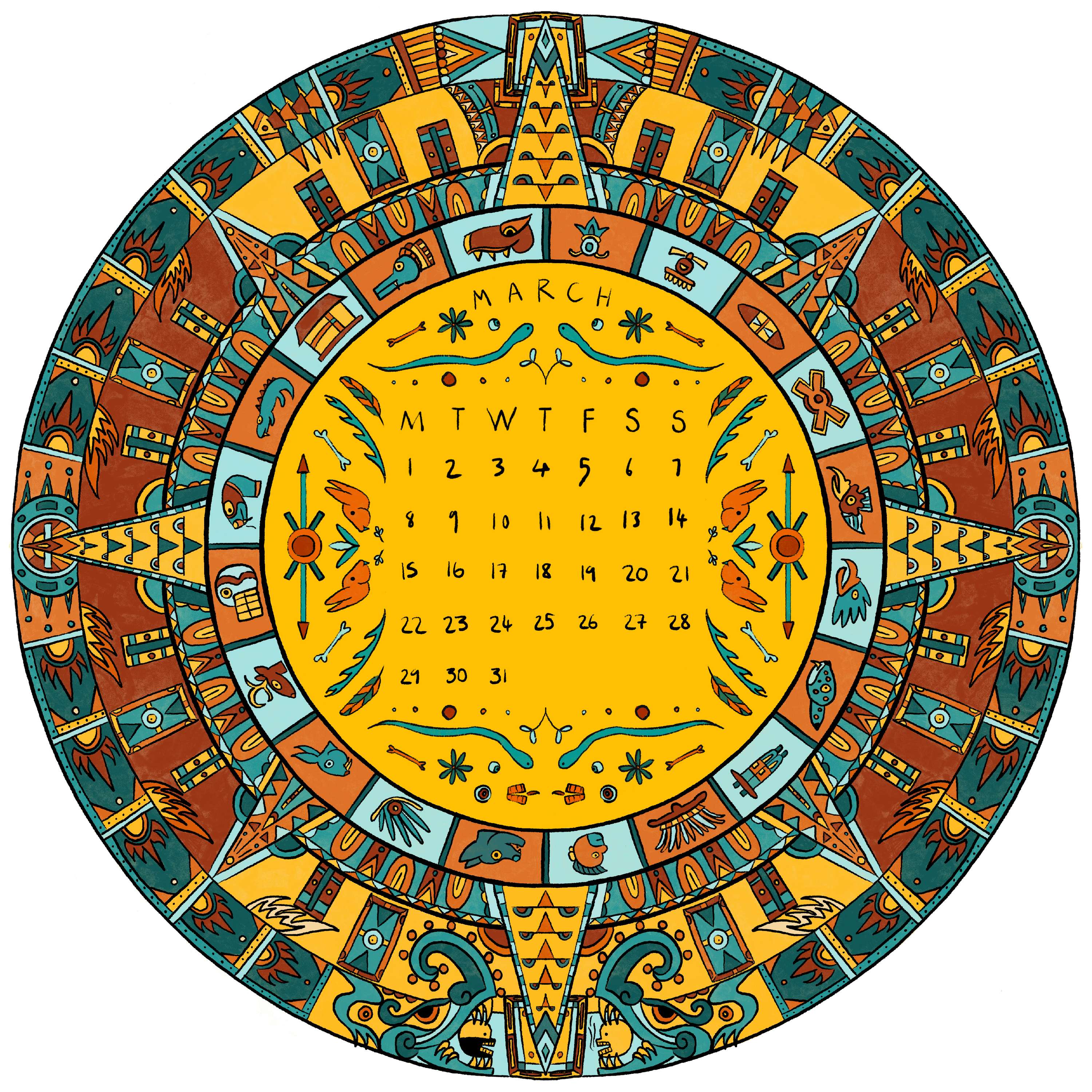 Sun Stone Calendar by Katherine Duckworth