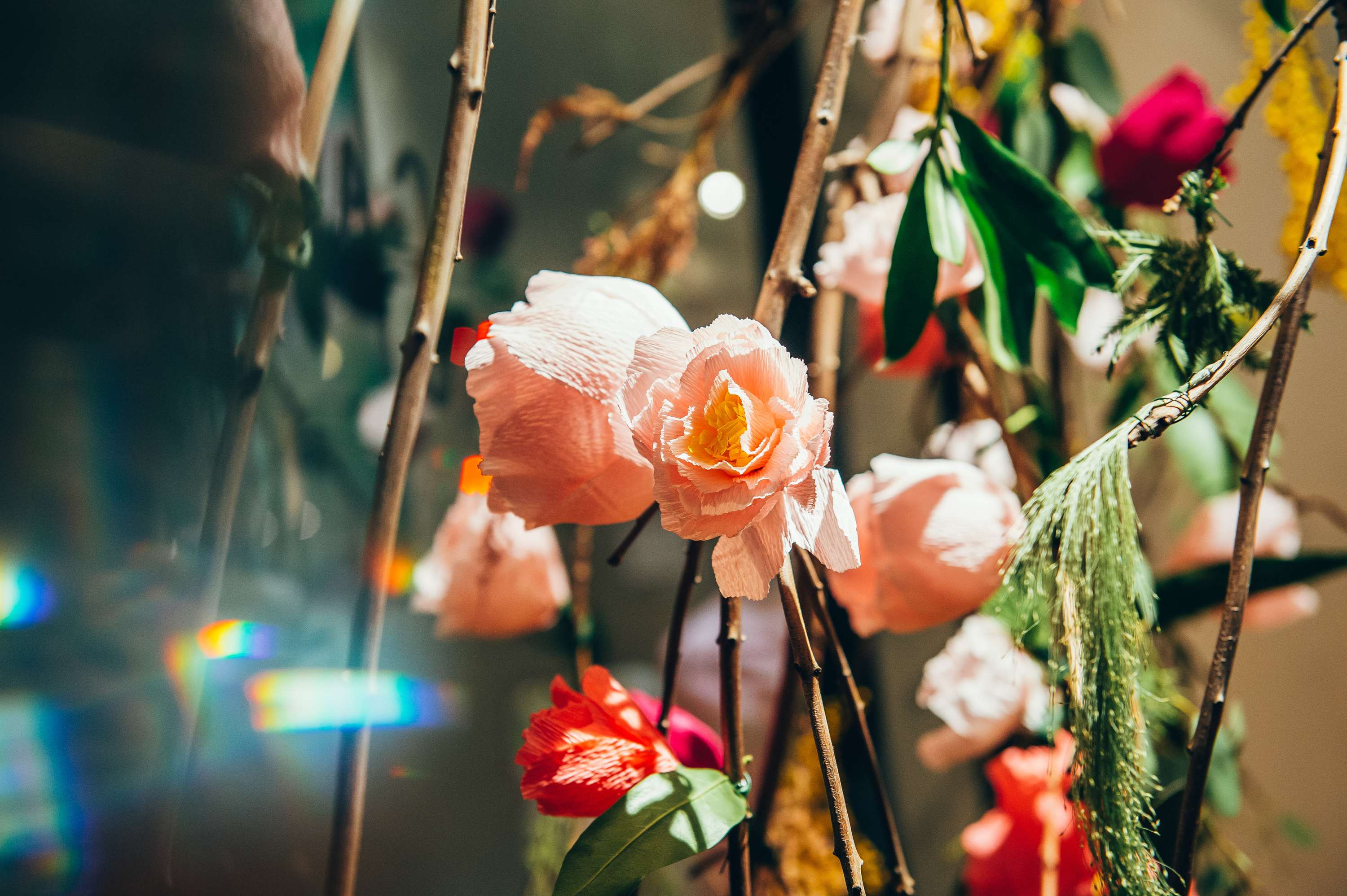 Carousel London: Paper Flower Window Display by Karen Hsu