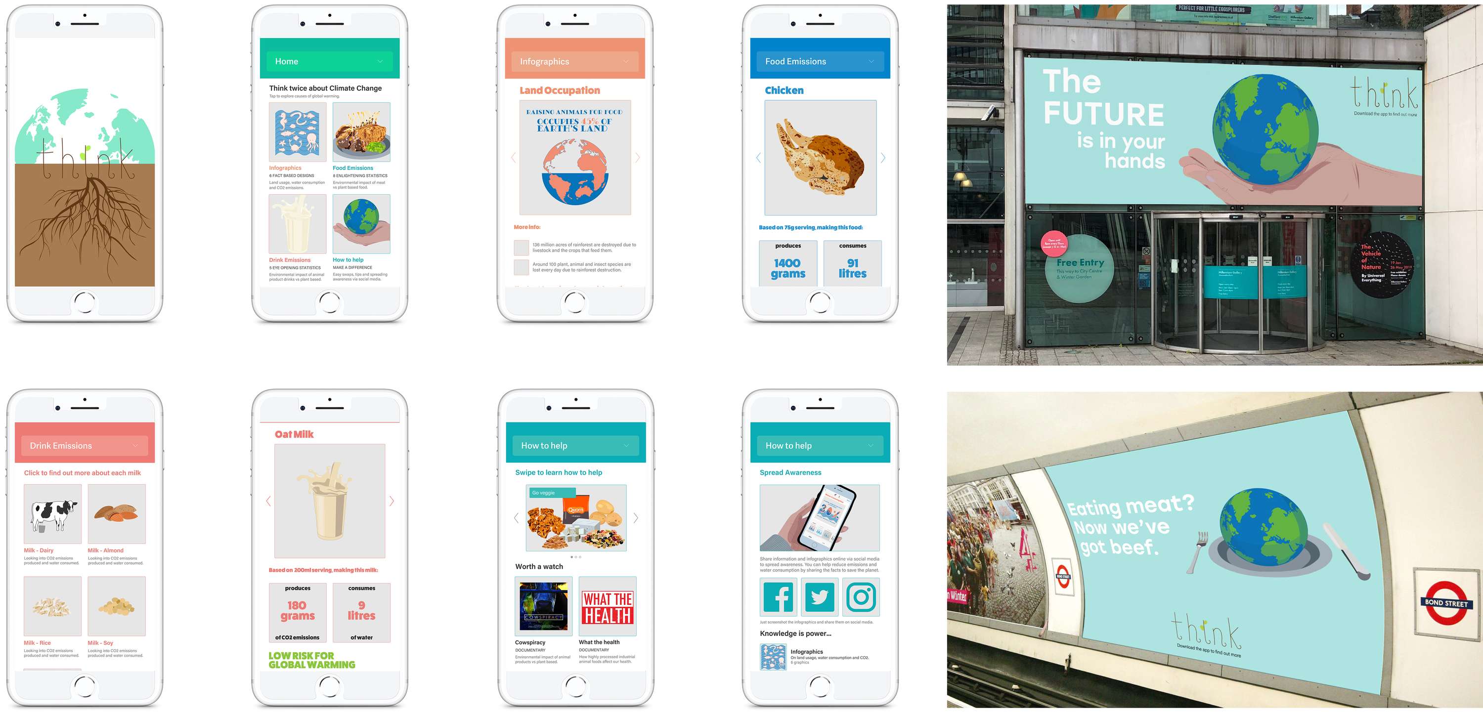 Think - Climate Change App and Advertisements by Stephanie Dowd