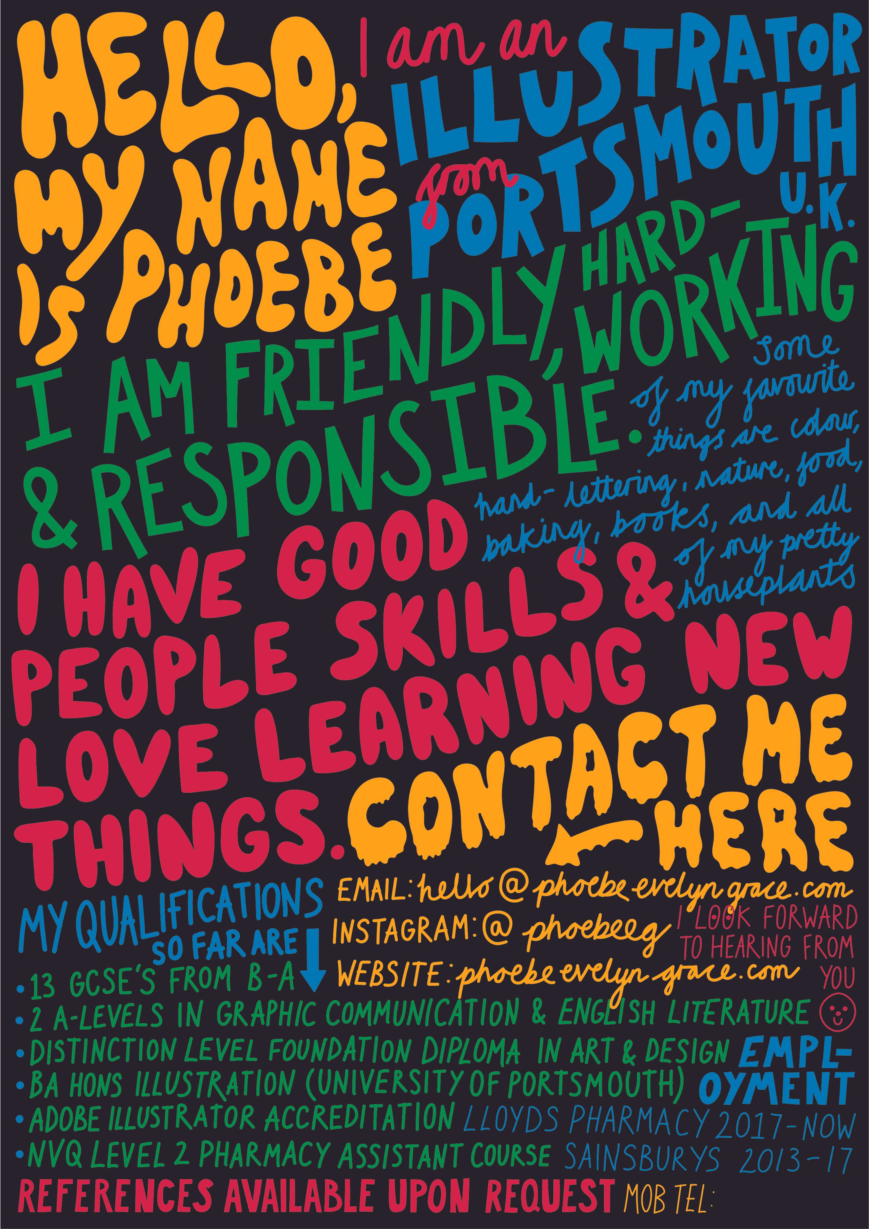 Creative CV by Phoebe Hoare