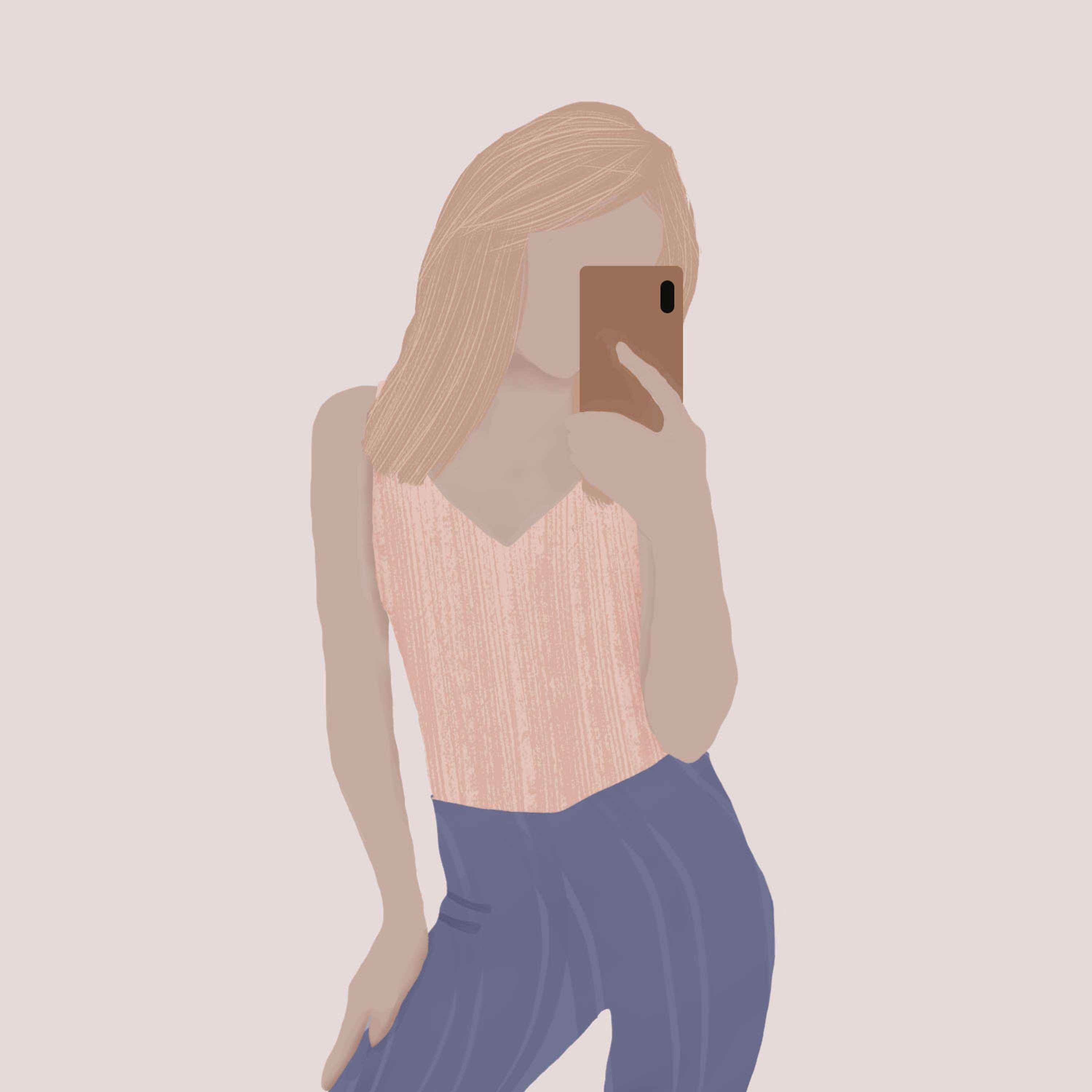 Selfie Illustration for Instagram by Maja Nenadov Webster