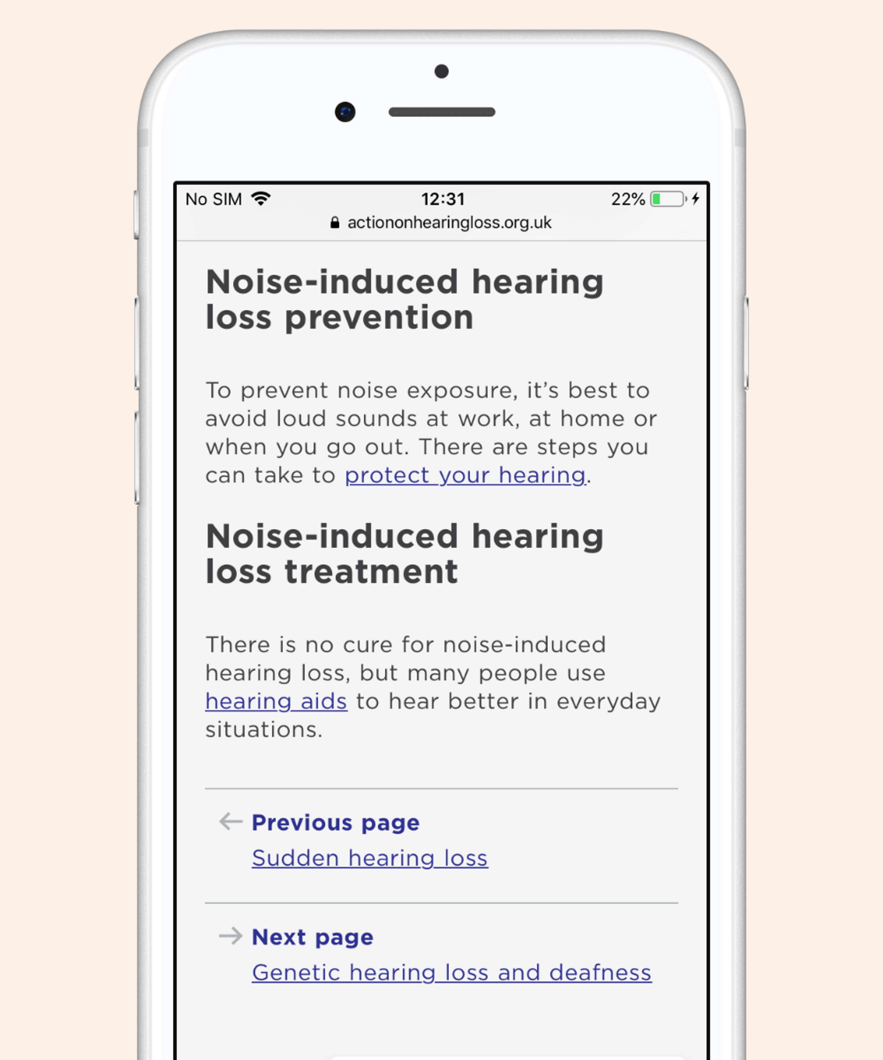 Content design for Action on Hearing Loss by Amy Grinstead
