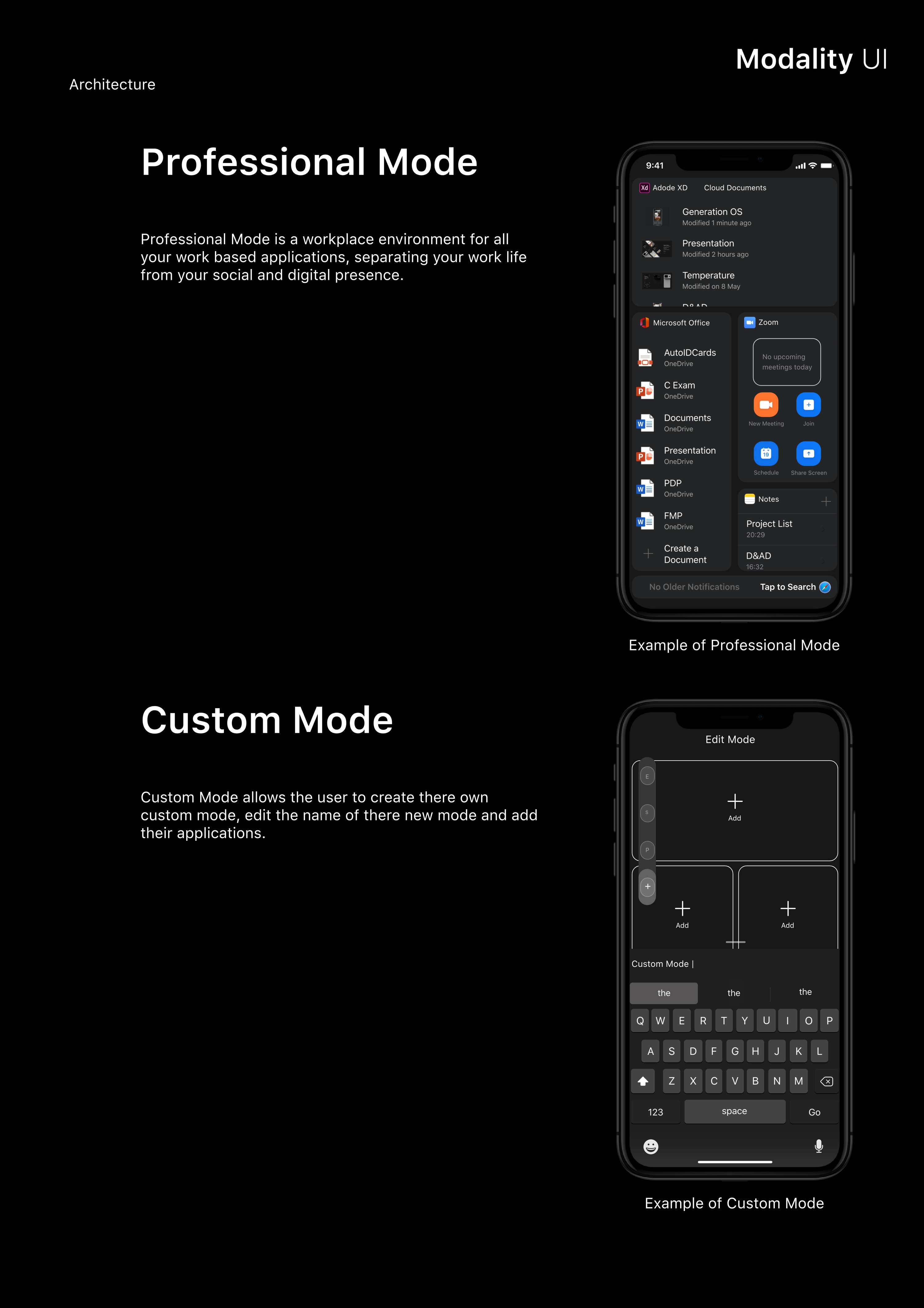 Modality UI by Dalton Friend