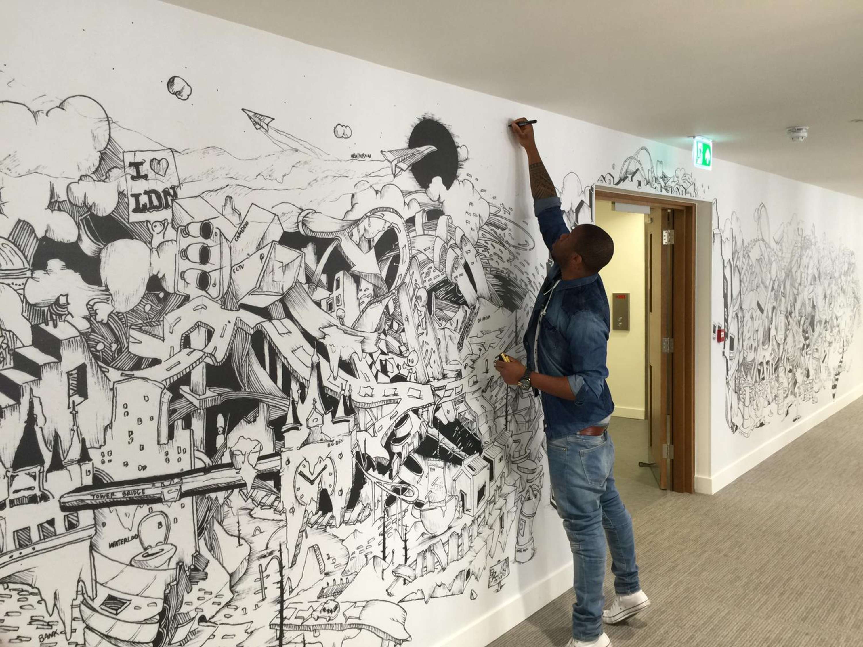LinkedIn HQ - Murals by Damilola Artist