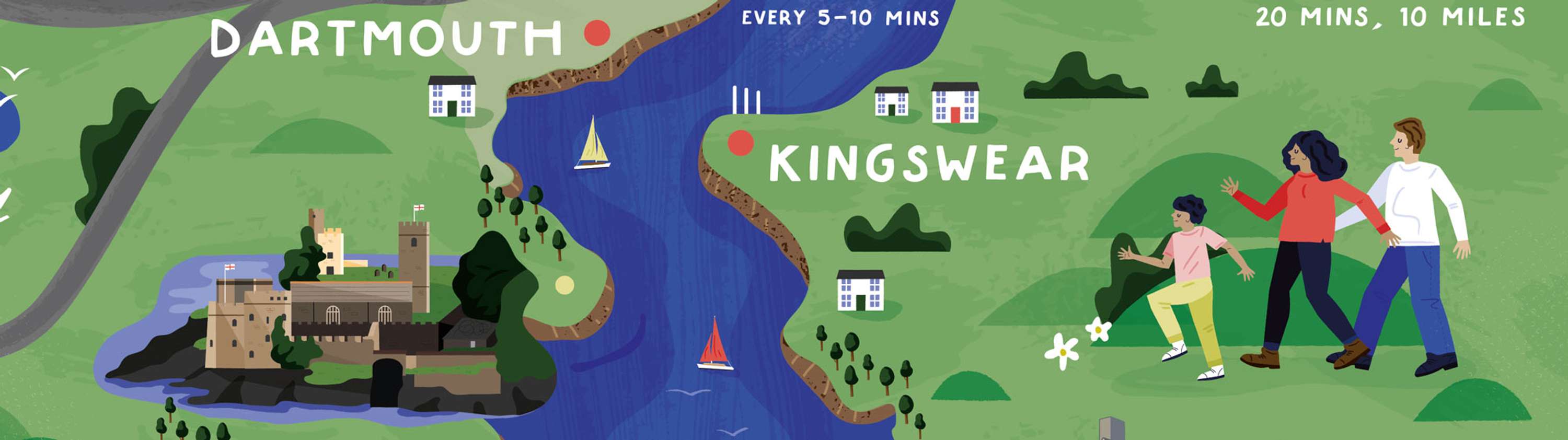 Dartmouth Ferry Map by Elly Jahnz