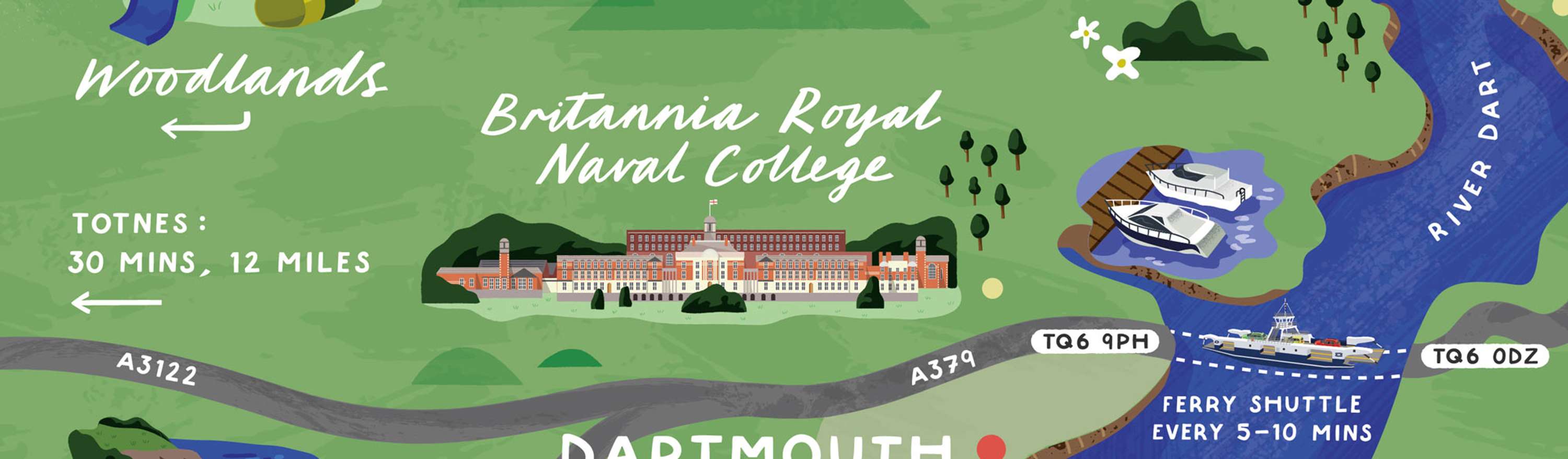 Dartmouth Ferry Map by Elly Jahnz